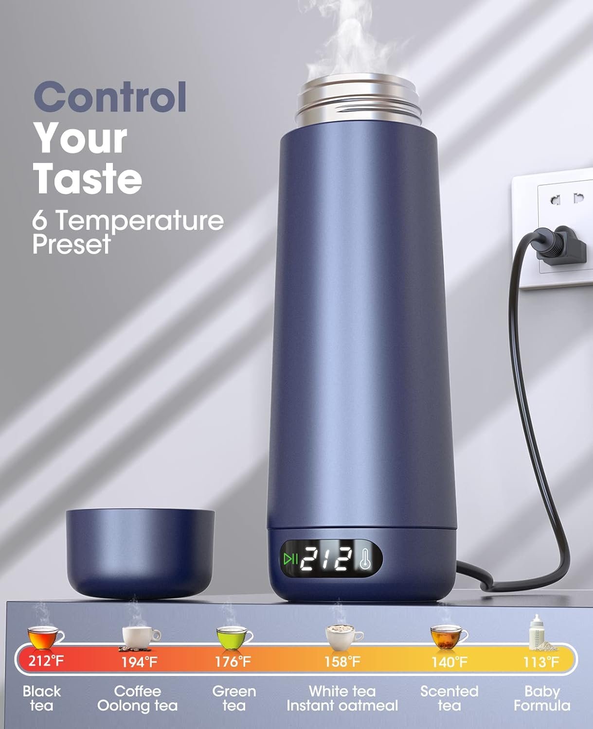 1749600438 travel kettle dual voltage portable electric kettle 110v 220v 240v smart small water boiler for tea coffee 316 stainless steel 6 temperature control and lcd display for global use 370ml.jpg