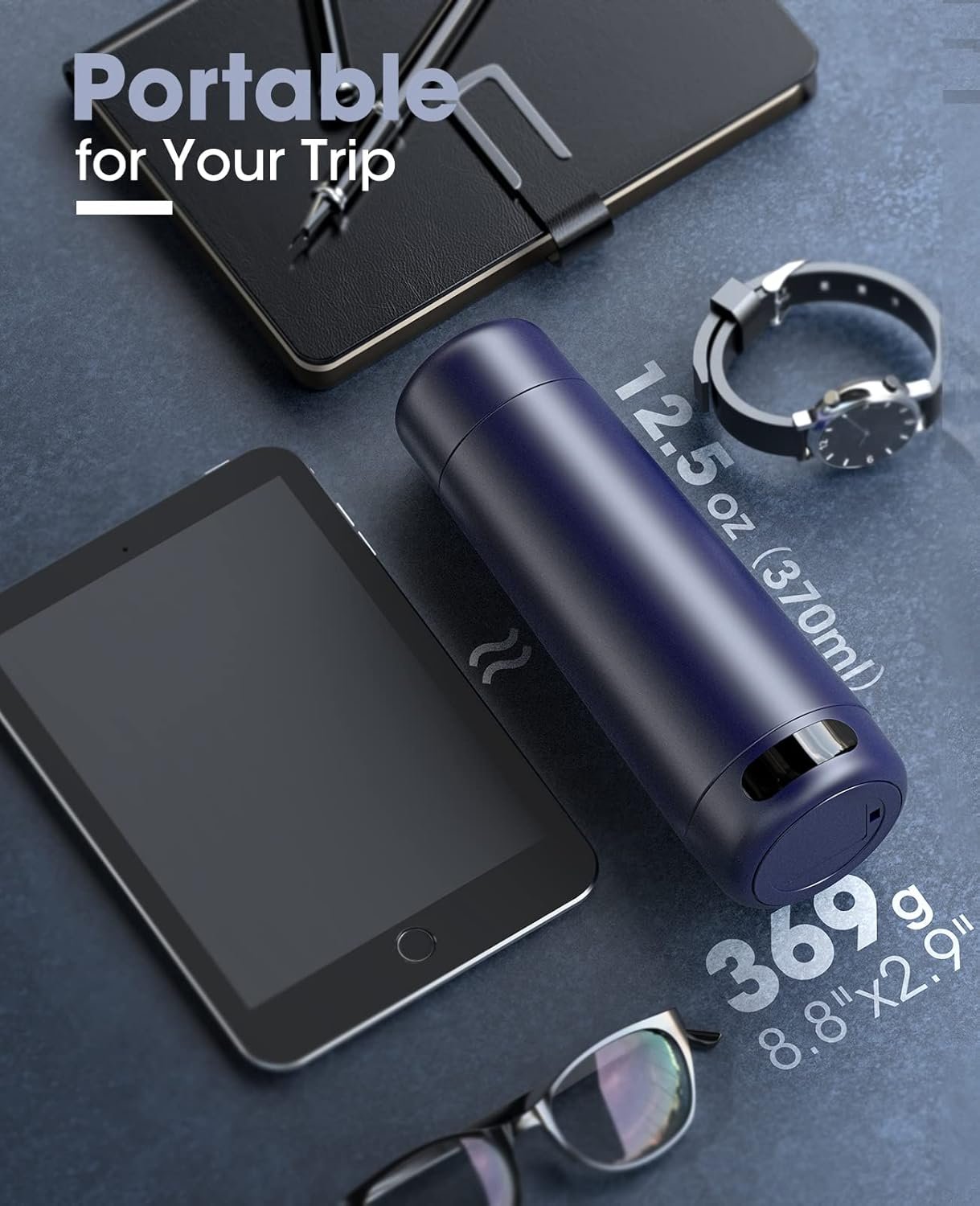 1749600441 travel kettle dual voltage portable electric kettle 110v 220v 240v smart small water boiler for tea coffee 316 stainless steel 6 temperature control and lcd display for global use 370ml.jpg