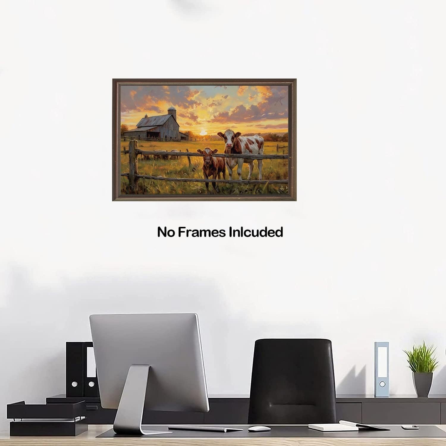 1749617554 ertoska rustic farm landscape wall art barn cows sunset scene canvas print vintage country farmhouse decor 16x24 inches unframed.jpg