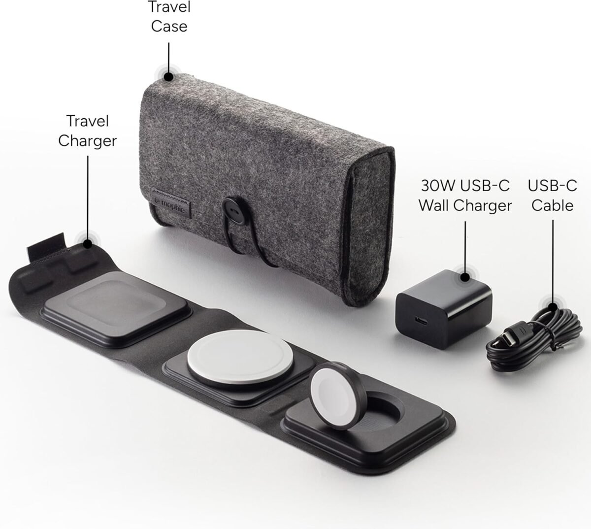 1749619951 mophie 3 in 1 travel charger with magsafe portable wireless charging hub compatible with apple devices iphone 1615141312 series apple watch series 10 to 1 ultra airpods pro3rd gen black.jpg