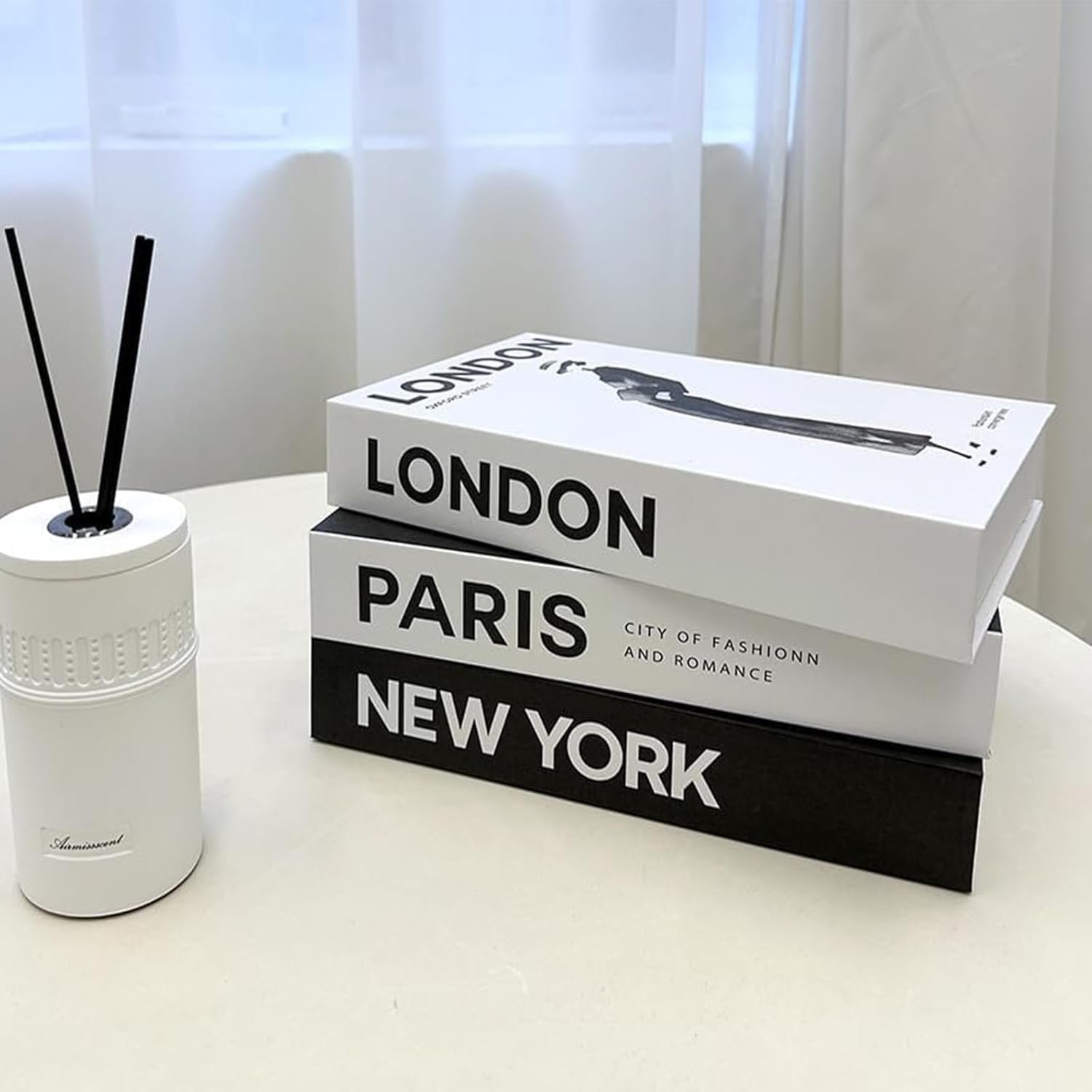 1749628472 decorative books for coffee table decor3 pieces stylish fake books of room decor aestheticfor home decorstacked book decor shelfentrywayconsole tablefireplace mantel decorblack and white.jpg