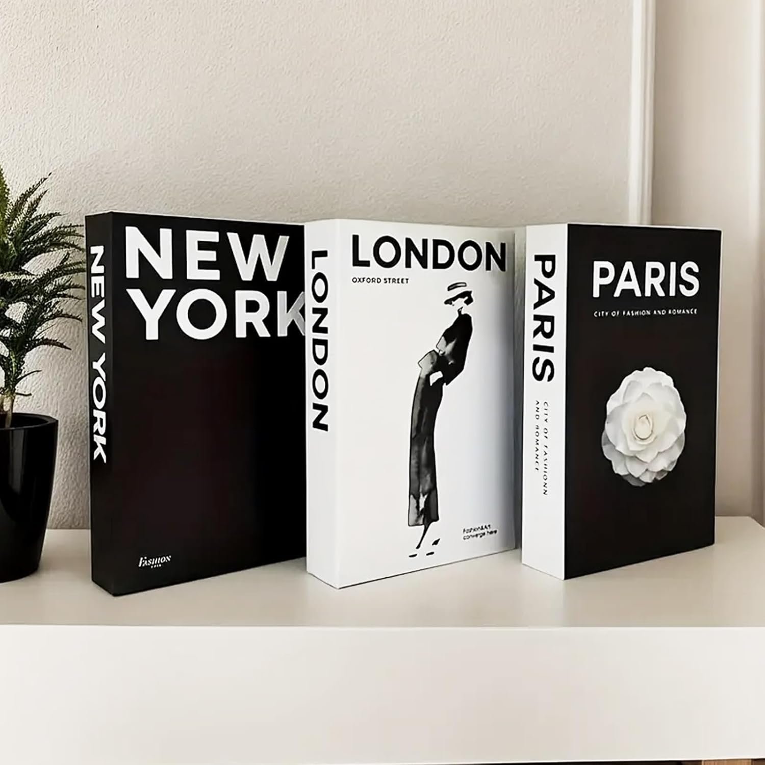 1749628473 decorative books for coffee table decor3 pieces stylish fake books of room decor aestheticfor home decorstacked book decor shelfentrywayconsole tablefireplace mantel decorblack and white.jpg