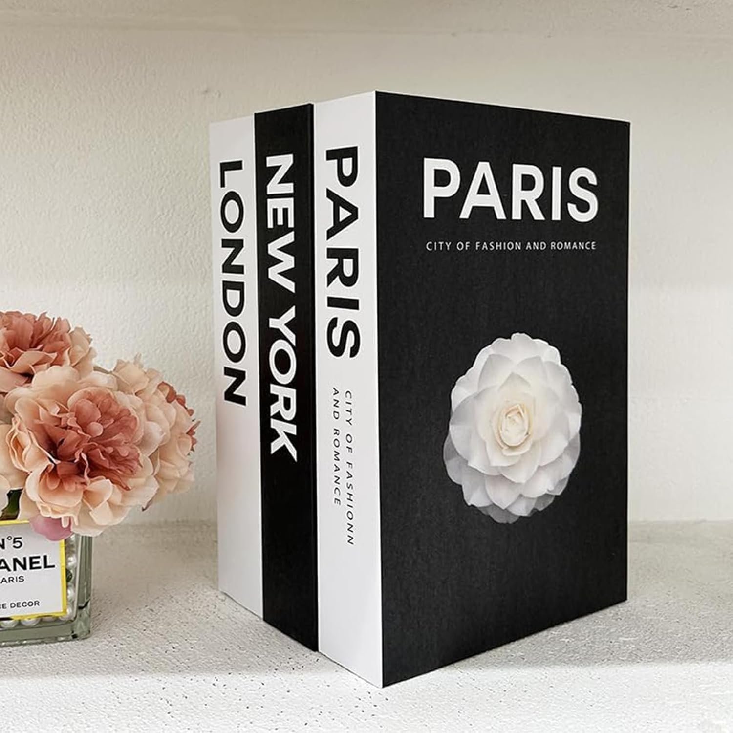 1749628474 decorative books for coffee table decor3 pieces stylish fake books of room decor aestheticfor home decorstacked book decor shelfentrywayconsole tablefireplace mantel decorblack and white.jpg