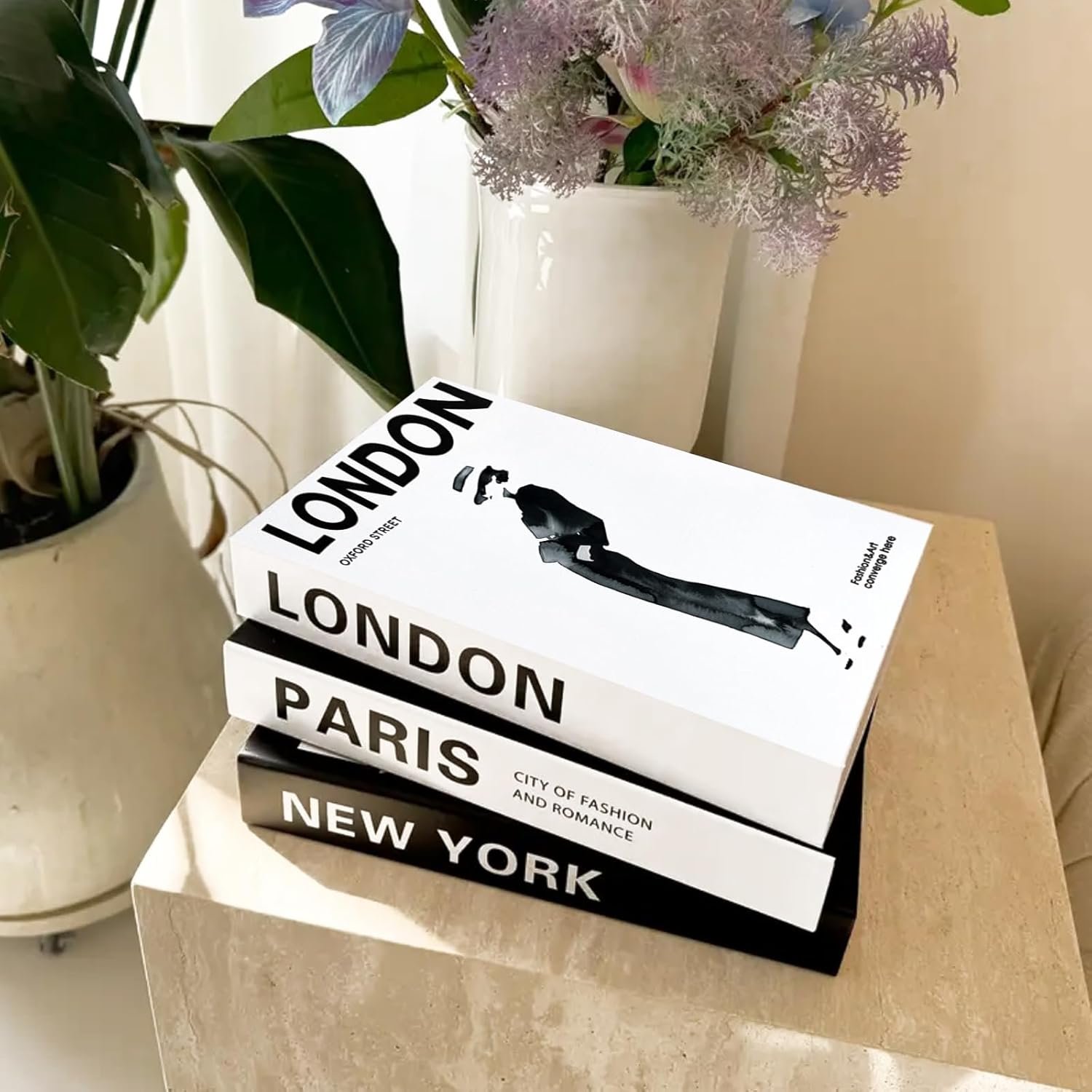 1749628477 decorative books for coffee table decor3 pieces stylish fake books of room decor aestheticfor home decorstacked book decor shelfentrywayconsole tablefireplace mantel decorblack and white.jpg