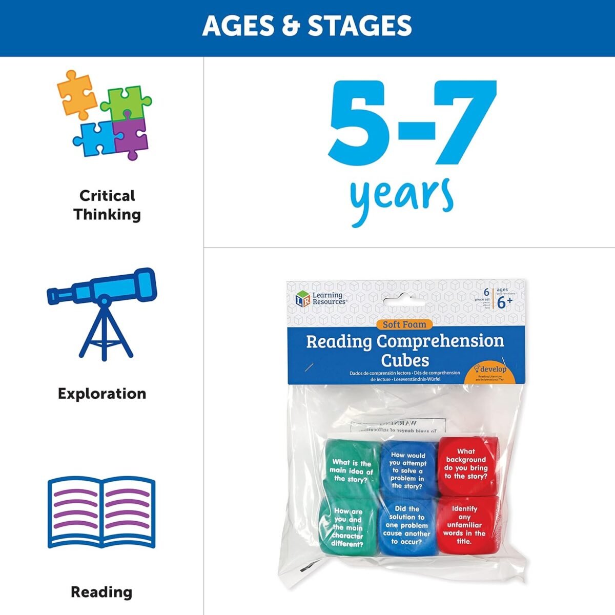 1749633078 learning resources reading comprehension cubes set of 6 kids ages 6 teacher and classroom supplies reading aids for kids.jpg