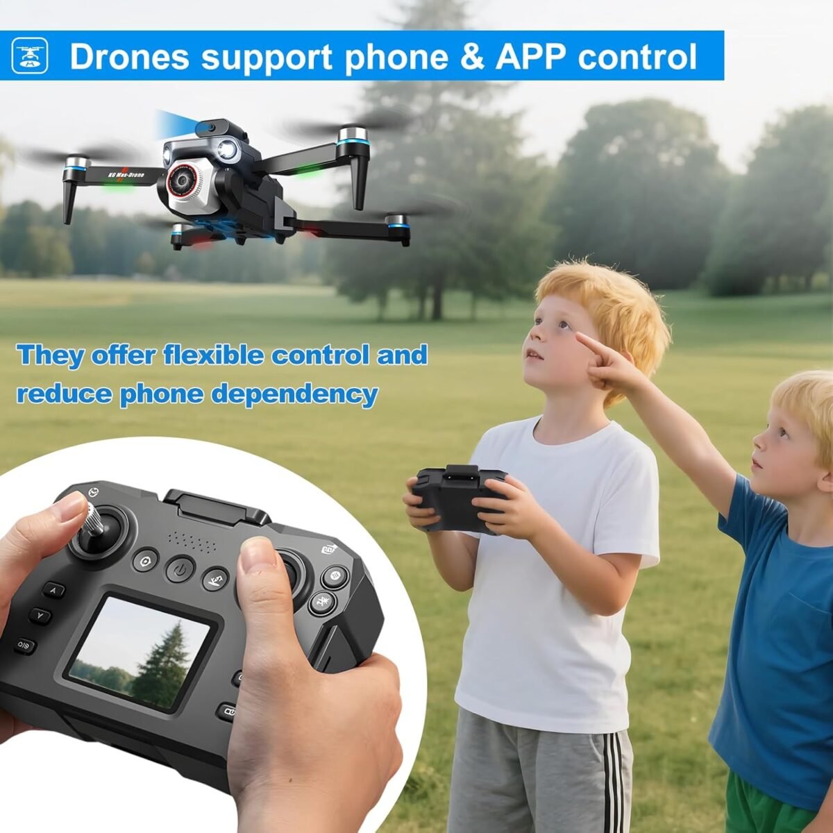 1749803192 1080p hd foldable drone with led lightswifi fpv3d flipsone key returnheadless modeobstacle avoidanceapp screen remote controlbuilt in sd storageunder 249g2 batteries.jpg