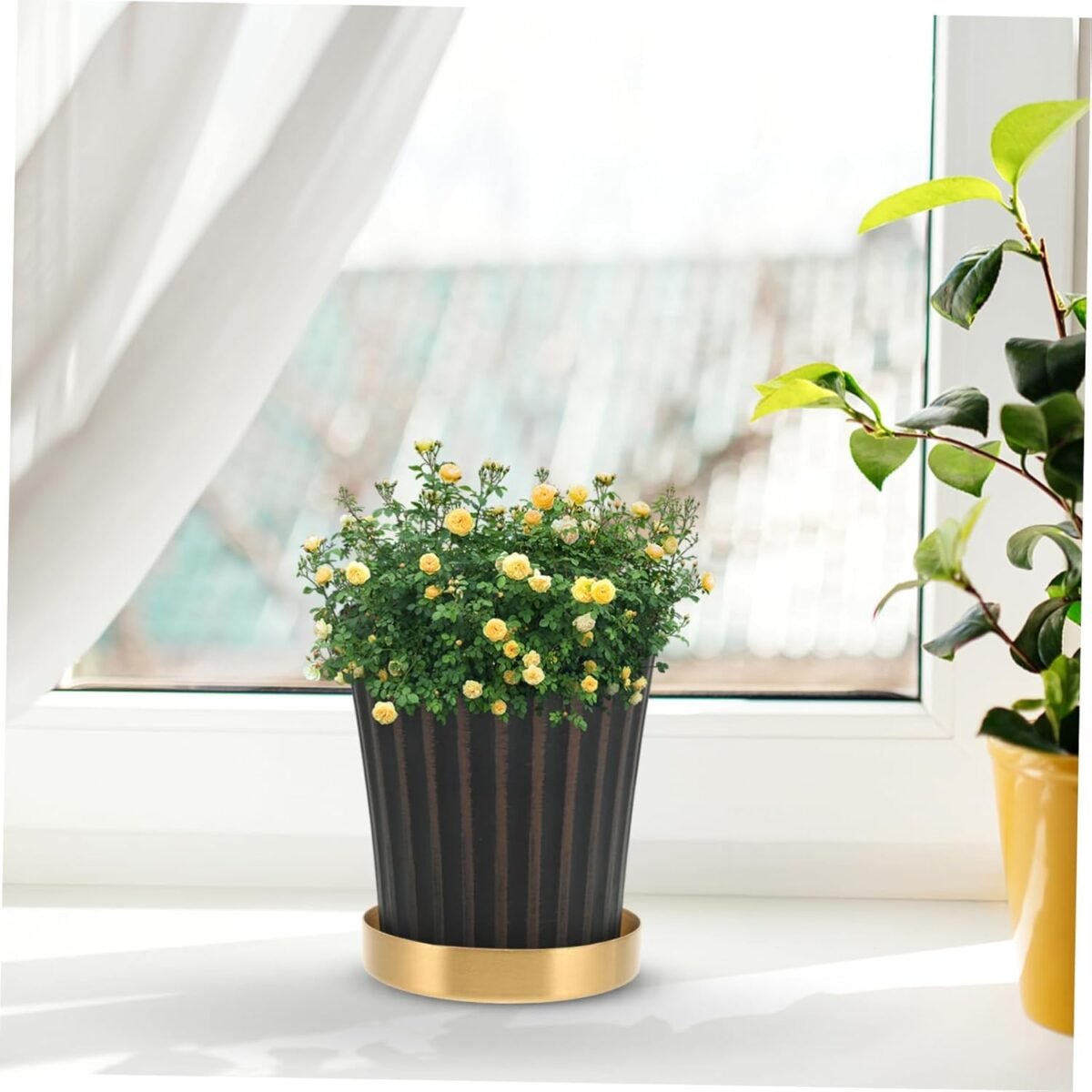 1749803596 kisangel flowerpot drip tray stainless steel heavy duty plant saucer for use easy maintenance for capturing water enhances garden decor.jpg