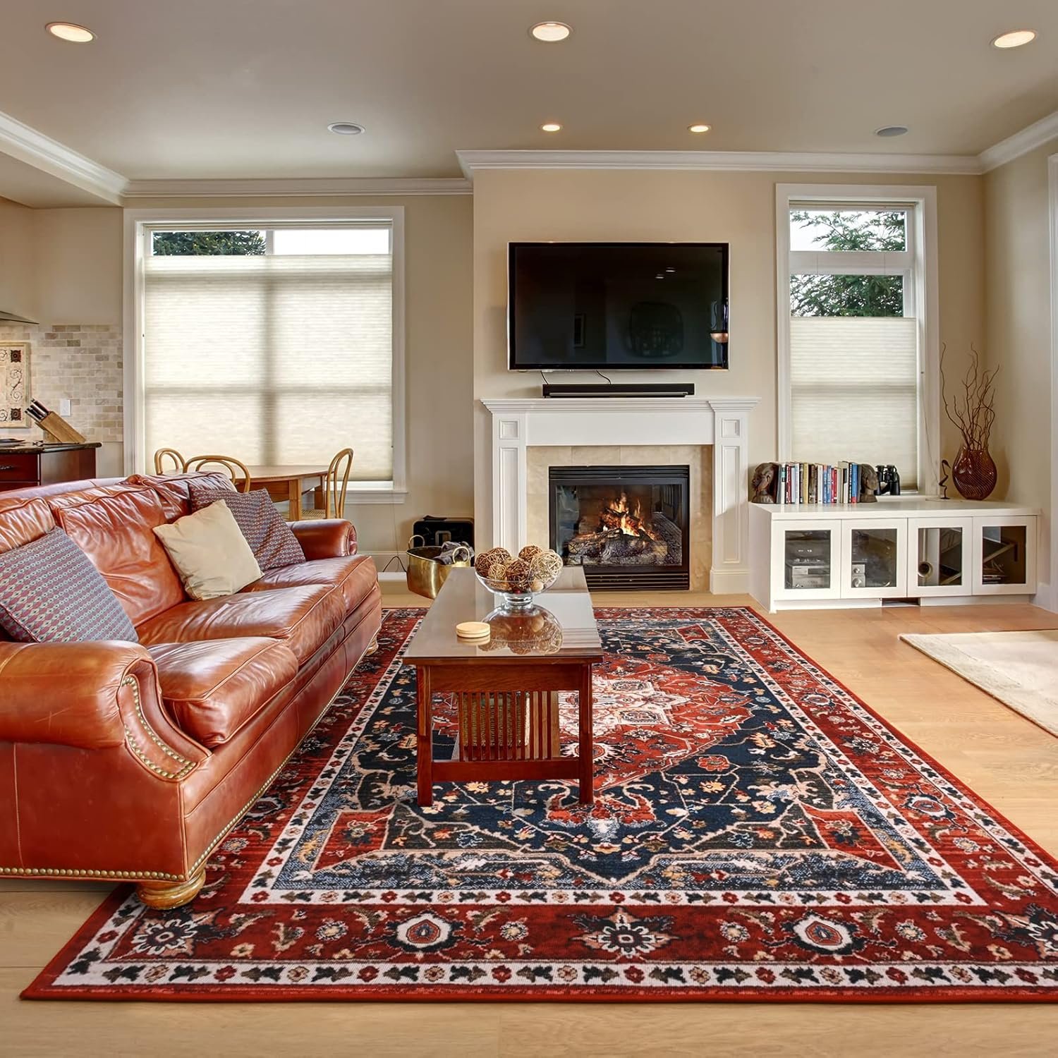 1749813360 yj.gwl area rug for living room 4x6 machine washable boho rug for bedroom low pile lightweight thin rugs floral vintage distress print pattern carpet for dining room red.jpg