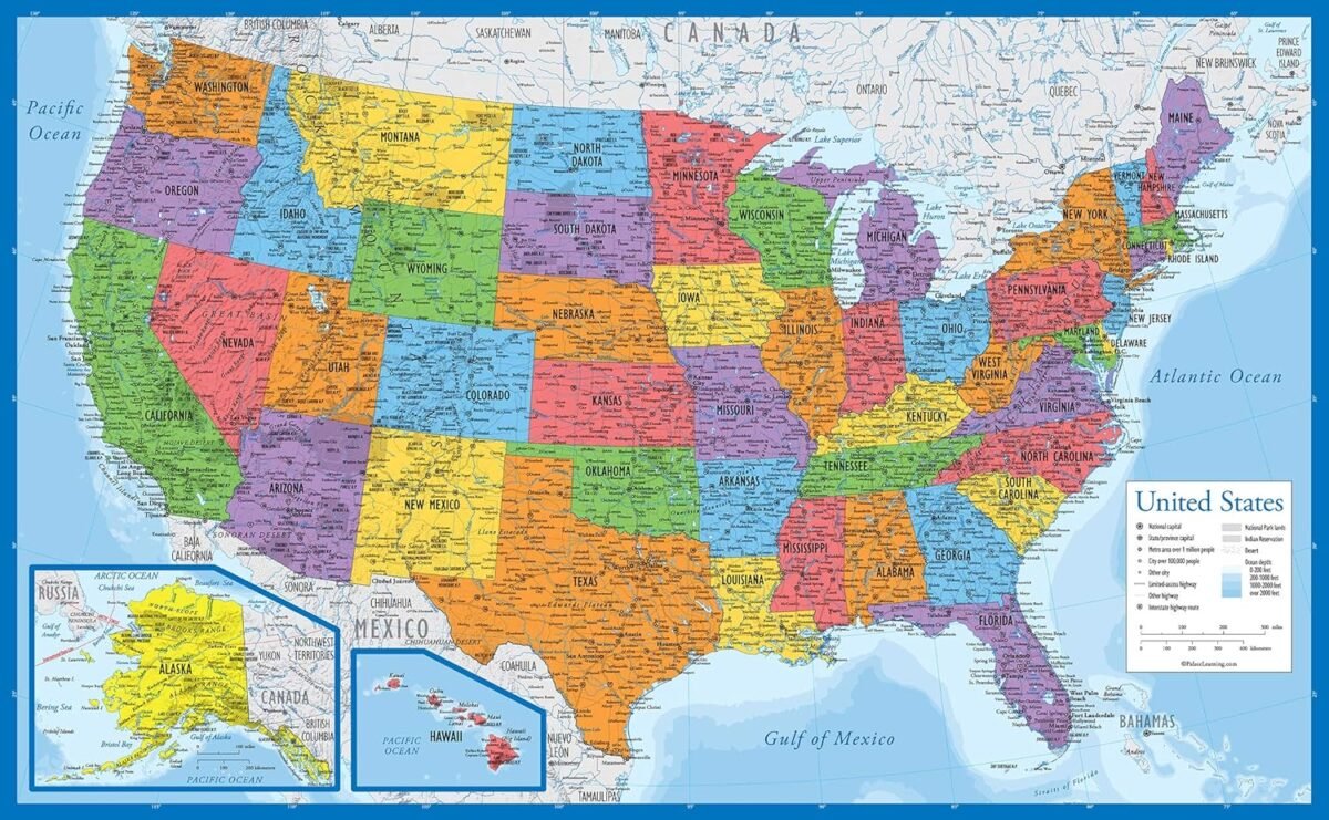 1749831018 2 pack laminated world map poster usa map set equal earth world map design shows continents at true relative size us map 18 x 29.jpg