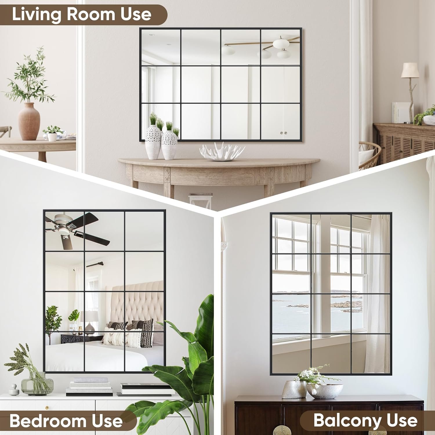 1749836779 suidia wall mirror rectangular 24 x 36 window decorative mirrors metal framed wall decor farmhouse mirror window pane mirror wall decor for bedroom living room entryway rectangle black.jpg