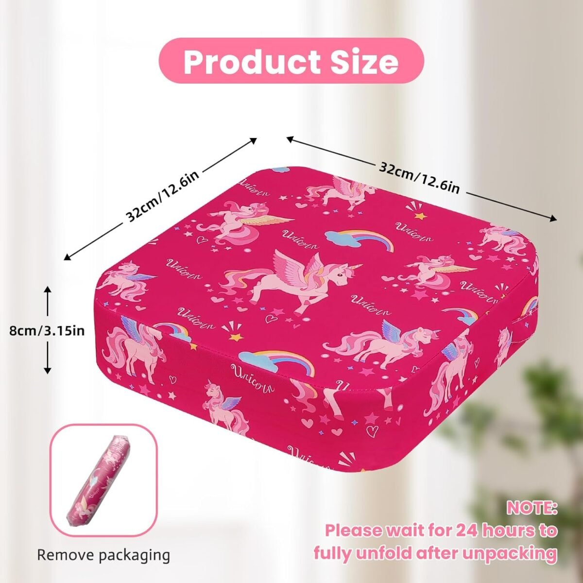 1749845537 toddler booster seat for dining table kids booster seat for kitchen chair with non slip bottom portable detachable washable increasing cushion with 2 adjustable straps unicorn.jpg