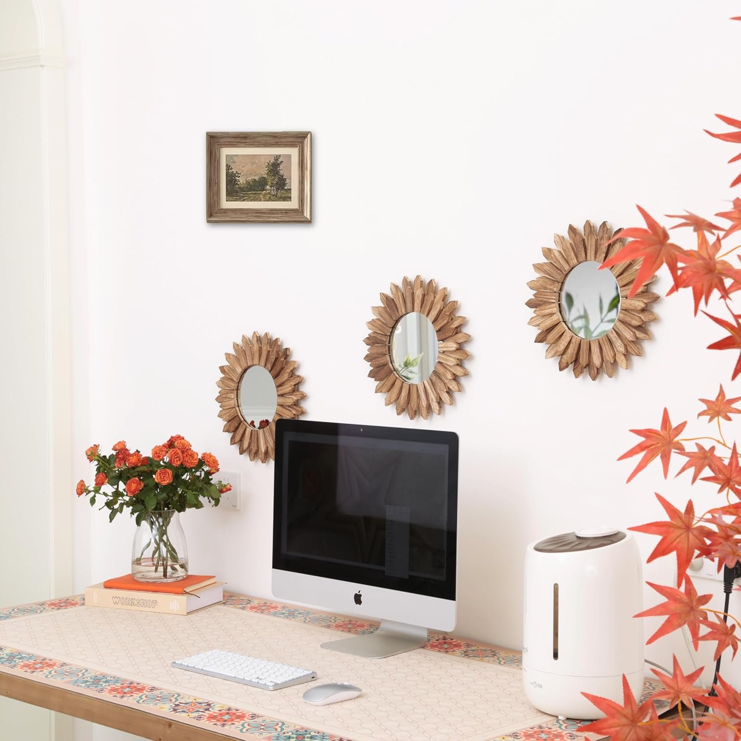 1749860197 losour boho wall decor sunburst mirror 3 pack rustic round wood mirror 12 inch boho mirror home decor farmhouse room decorations for bedroom living room entryway.jpg