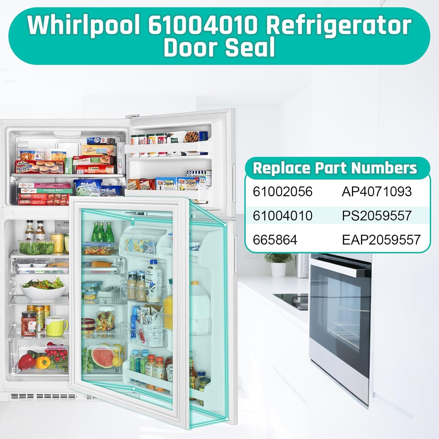 1749877837 upgraded 61004010 wp61004010 refrigerator fresh food door seal replacement compatible with may tag ama na ad miral jenn air refrigerator replaces 61002056 665864 ap4071093 gasket part.jpg