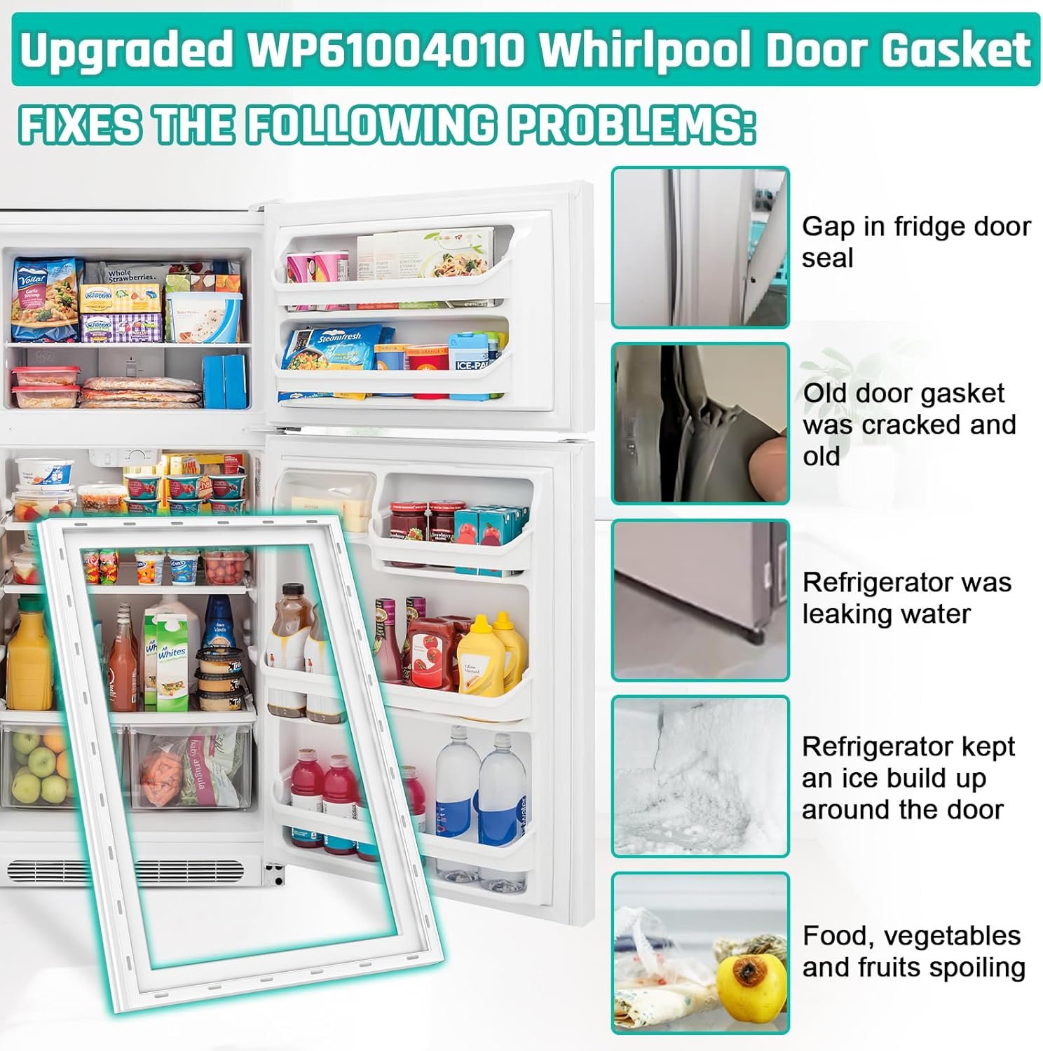 1749877842 upgraded 61004010 wp61004010 refrigerator fresh food door seal replacement compatible with may tag ama na ad miral jenn air refrigerator replaces 61002056 665864 ap4071093 gasket part.jpg