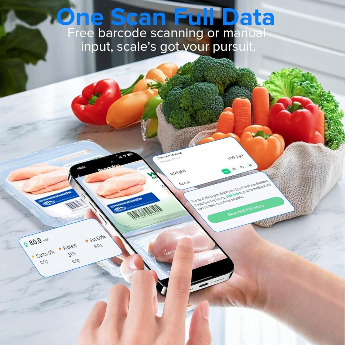 1749900253 smart food kitchen scale with nutritional calculator free app with 19 nutrients tracking calorie marco digital weight grams and ounces for weight loss premium stainless steel 22lb.jpg