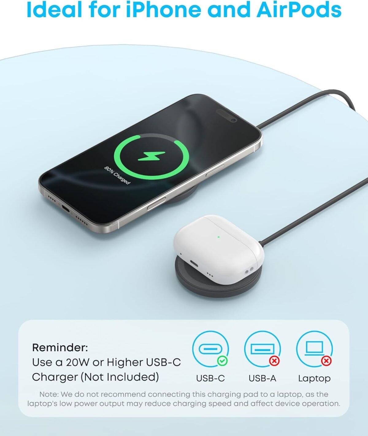 1749900636 anker zolo magnetic wireless charger qi2 certified 15w magsafe compatible wireless charging pad for iphone 16151413 series airpods and more adapter not included black 2 pack.jpg