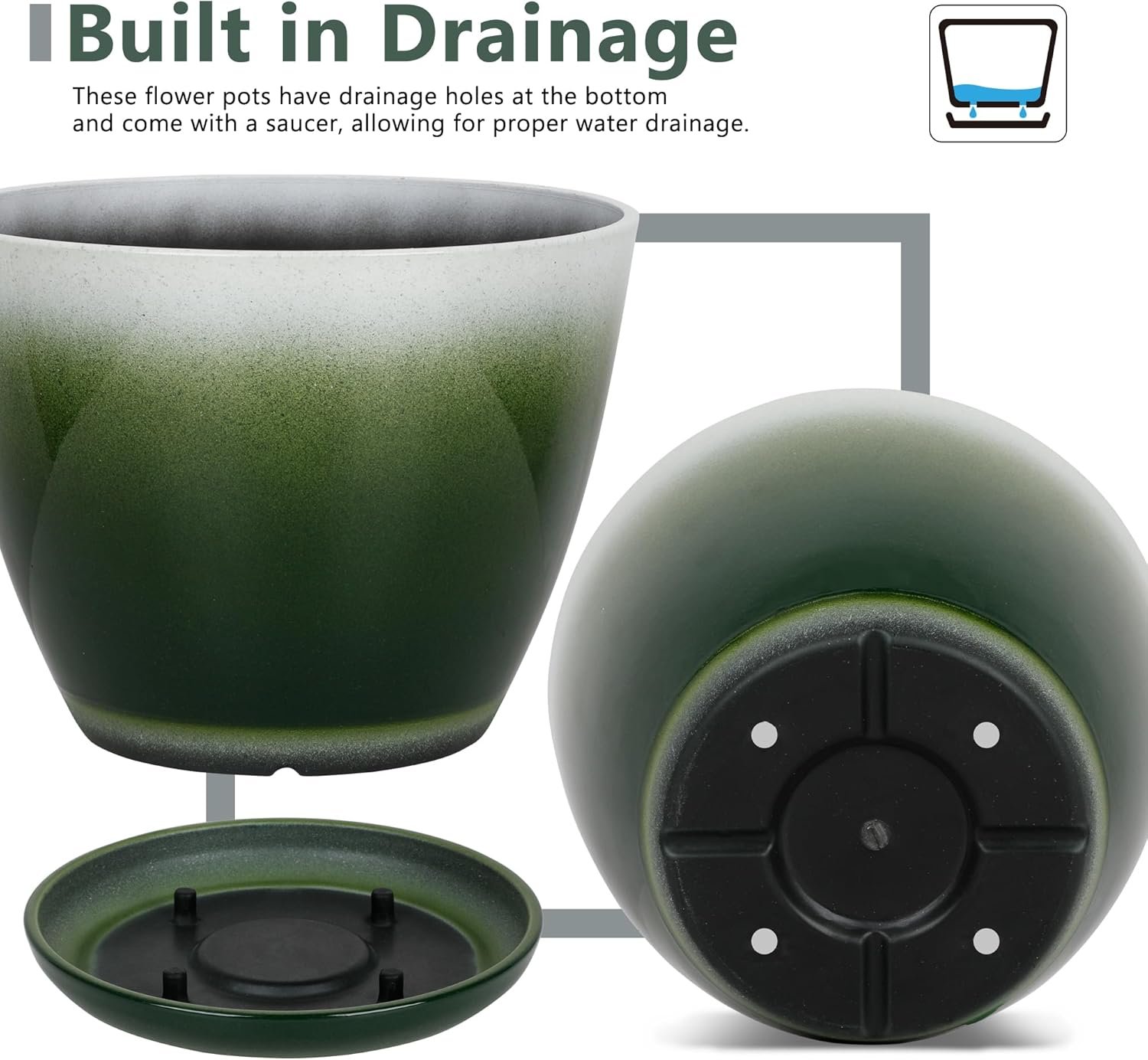 1749904220 worth garden plastic round 8 plant pots set of 6 multicolor small gloss flower pot planters with drainage hole and saucer home decorative christmas containers.jpg