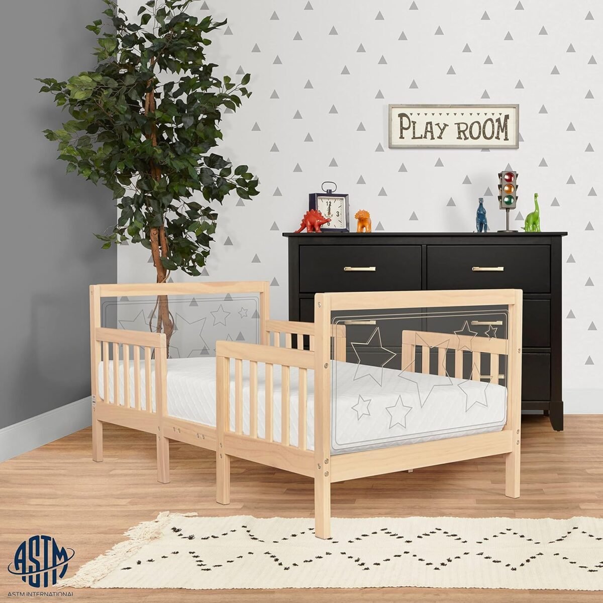 1749913297 dream on me star 3 in 1 convertible toddler bed in vanilla oak converts to chairtable non toxic finish jpma certified made of durable sustainable pinewood.jpg