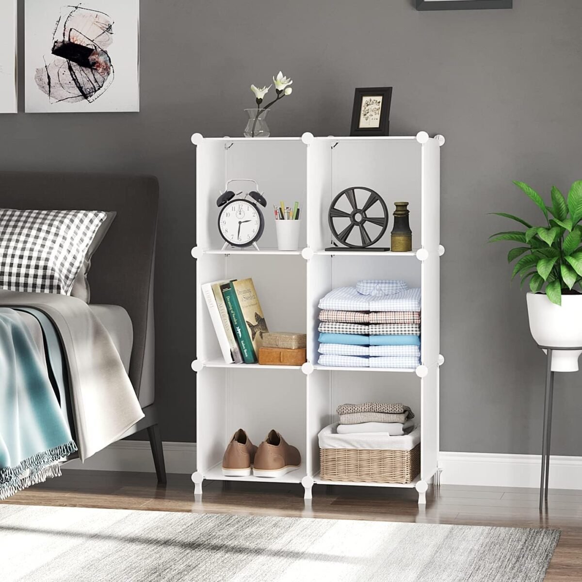 1749913592 awtatos cube storage organizer storage cubes shelves bookshelf 6 cube closet organizers and storage diy stackable plastic clothes organizer shelving for bedroom home white.jpg