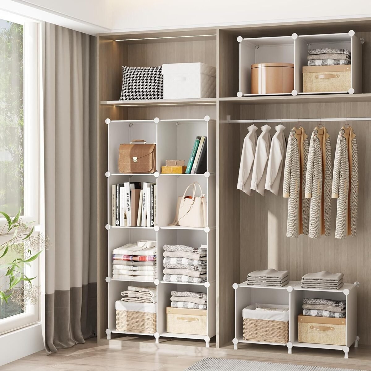 1749913593 awtatos cube storage organizer storage cubes shelves bookshelf 6 cube closet organizers and storage diy stackable plastic clothes organizer shelving for bedroom home white.jpg