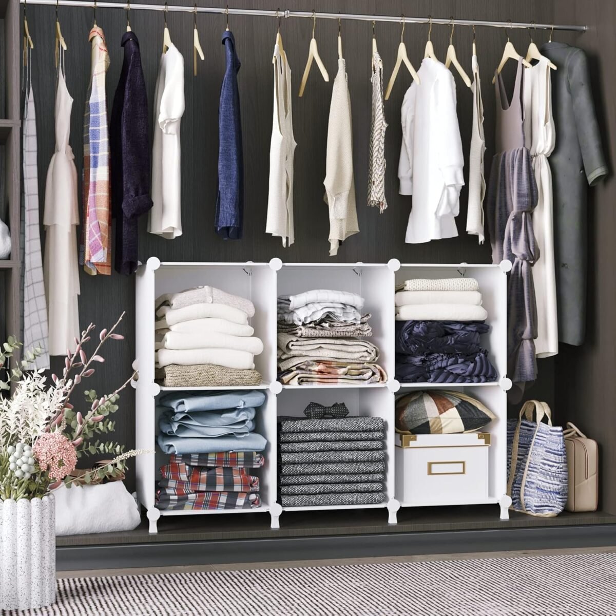 1749913598 awtatos cube storage organizer storage cubes shelves bookshelf 6 cube closet organizers and storage diy stackable plastic clothes organizer shelving for bedroom home white.jpg