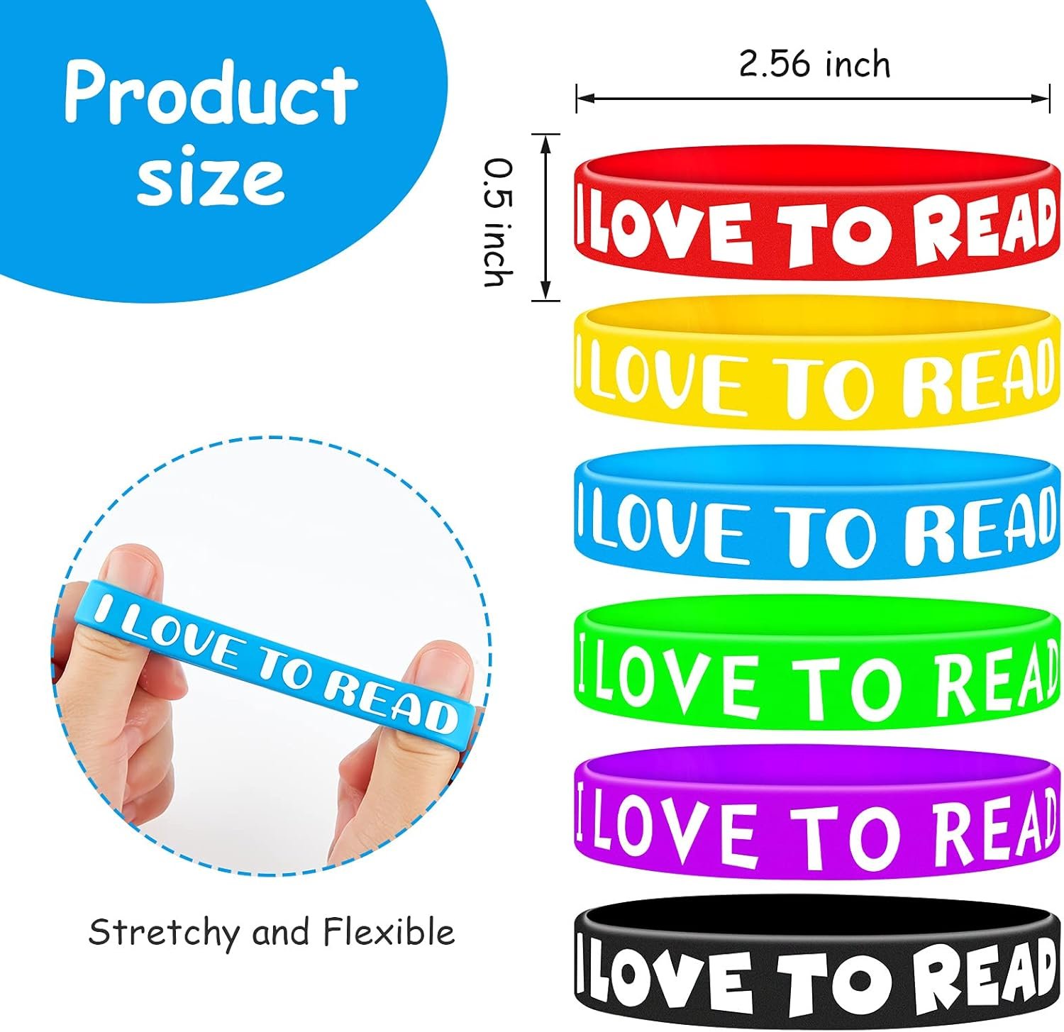 1749917181 willbond i love to read rubber bracelets motivational rubber wristband colorful silicone wristbands bracelets for classroom rewards teacher award school home decoration party favors.jpg