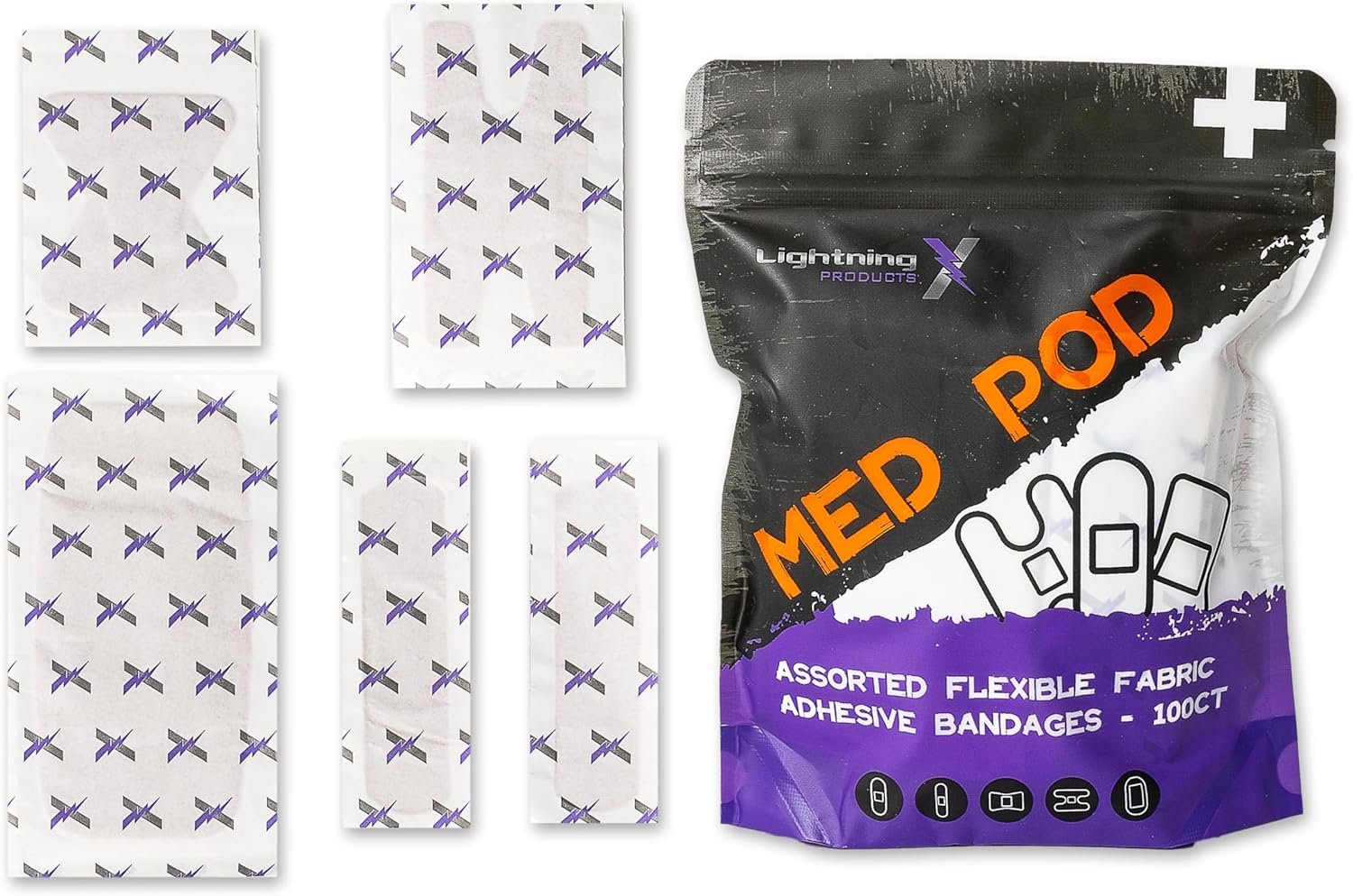 1749918464 lightning x products heavy duty flexible fabric assorted adhesive bandages for first aid kits pack of 100 5 sizes.jpg