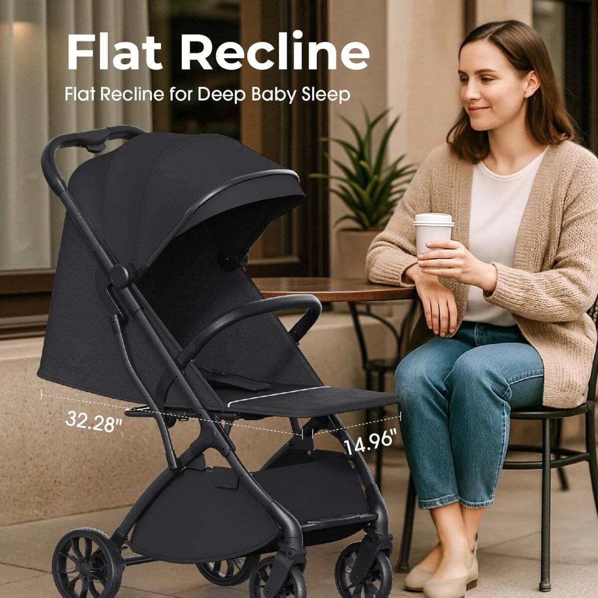 1749929269 lightweight baby travel stroller compact toddler strollers w telescoping handle cup holder storage pocket airplane carry on one hand quick fold near flat recline seat tr18 black.jpg
