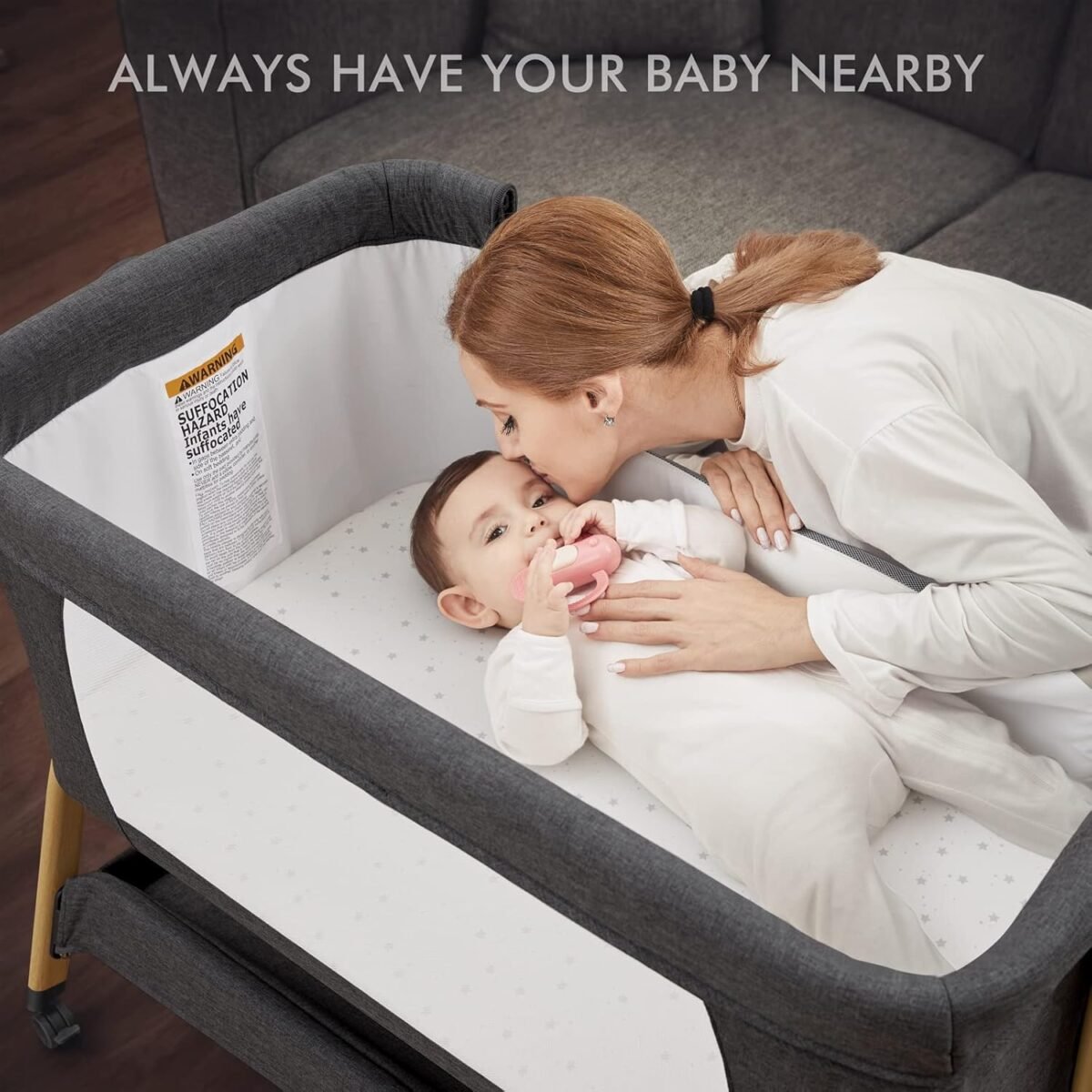 1749929597 angelbliss 3 in 1 baby bassinet rocking bassinets bedside sleeper with comfy mattress and wheels 6 height adjustable easy folding portable bedside crib for newborn infant.jpg