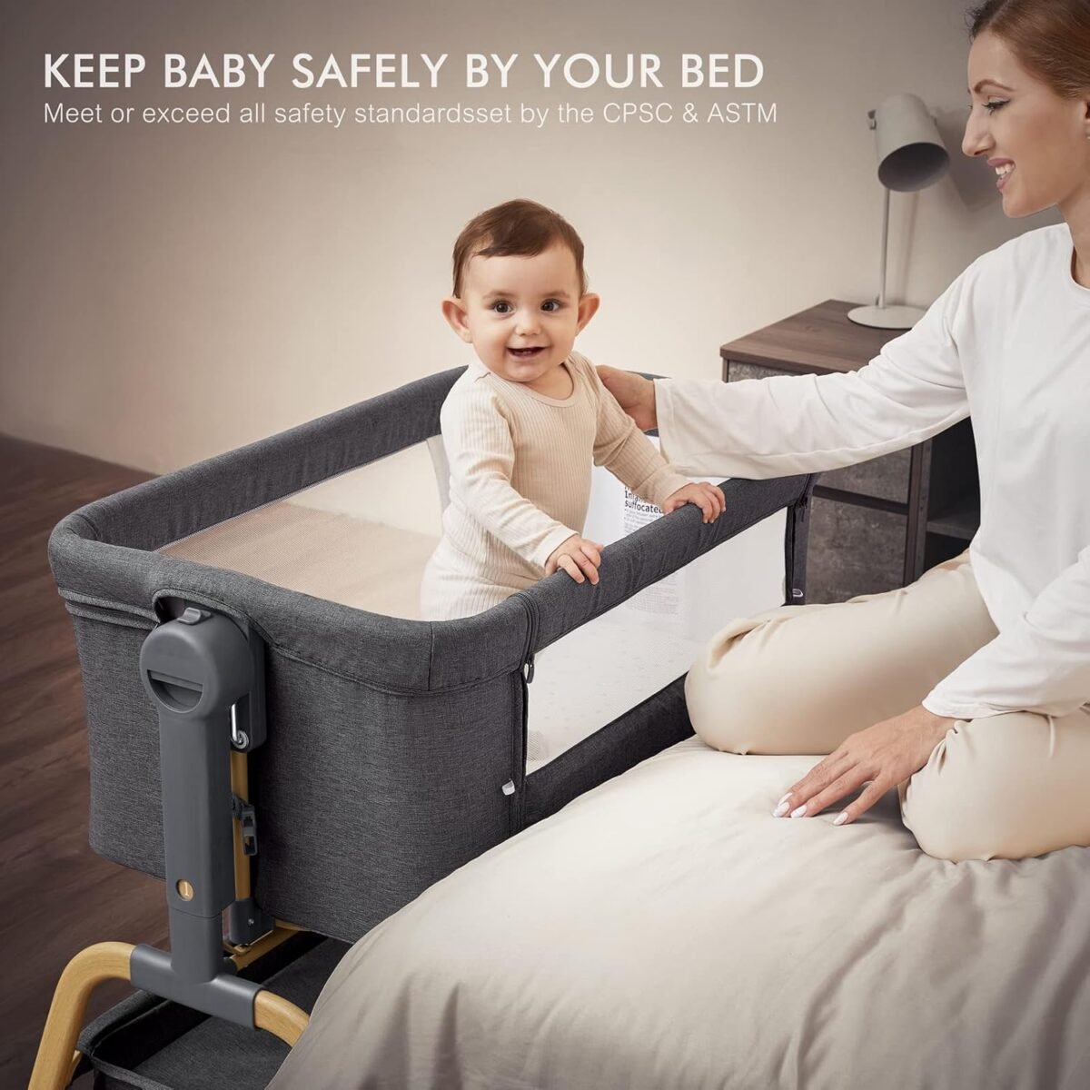 1749929599 angelbliss 3 in 1 baby bassinet rocking bassinets bedside sleeper with comfy mattress and wheels 6 height adjustable easy folding portable bedside crib for newborn infant.jpg