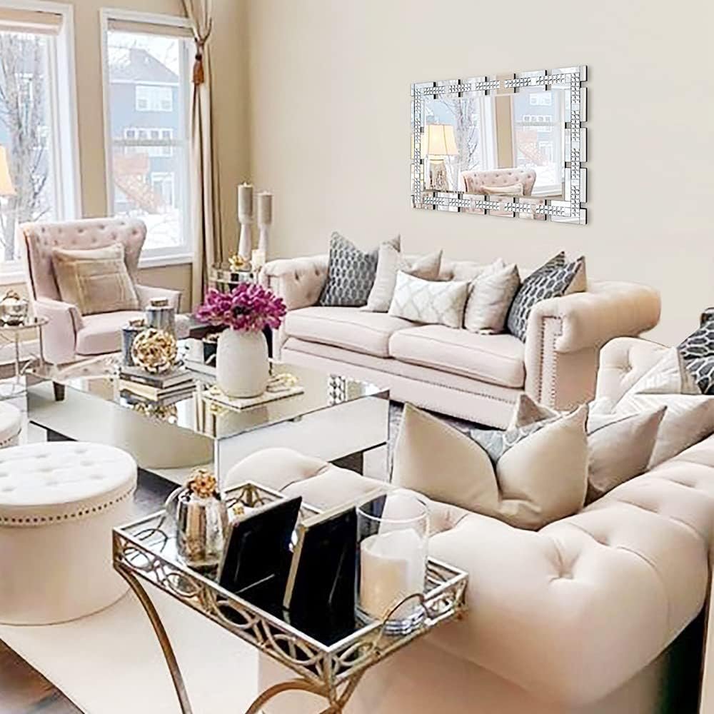 1749944062 chende crystal decorative wall mirror for living room 36 x 24 inches large elegant mirror for wall decor rectangle mirror with glass pieces for dining room entryway.jpg