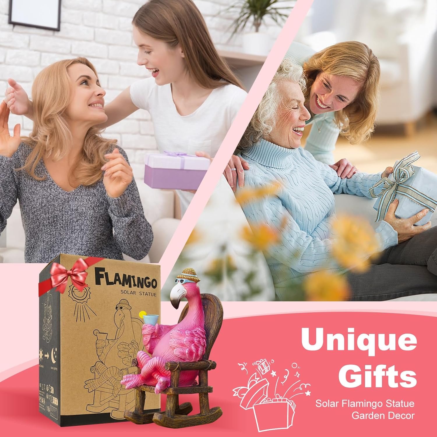 1749944677 solar flamingo statue for outdoor garden decor resin flamingo fairy garden decor suitable for home desk garden lawn patio porch decor unique gifts for mom grandma 8.1 inch.jpg