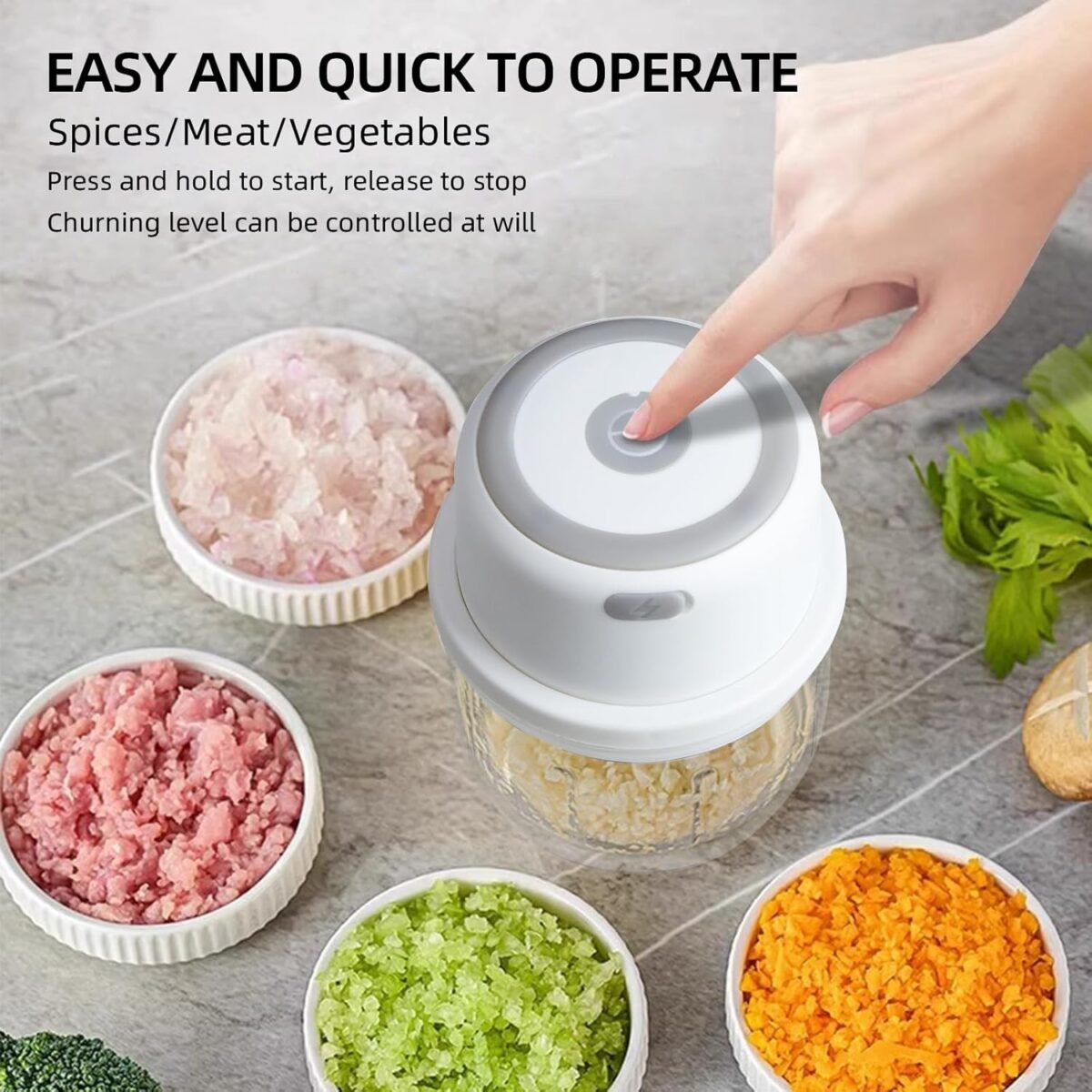 1749956312 electric garlic chopper portable small food processor 300ml glass containers with food divider waterproof body one touch press to chop onion for ginger chili fruit meat spices beans.jpg