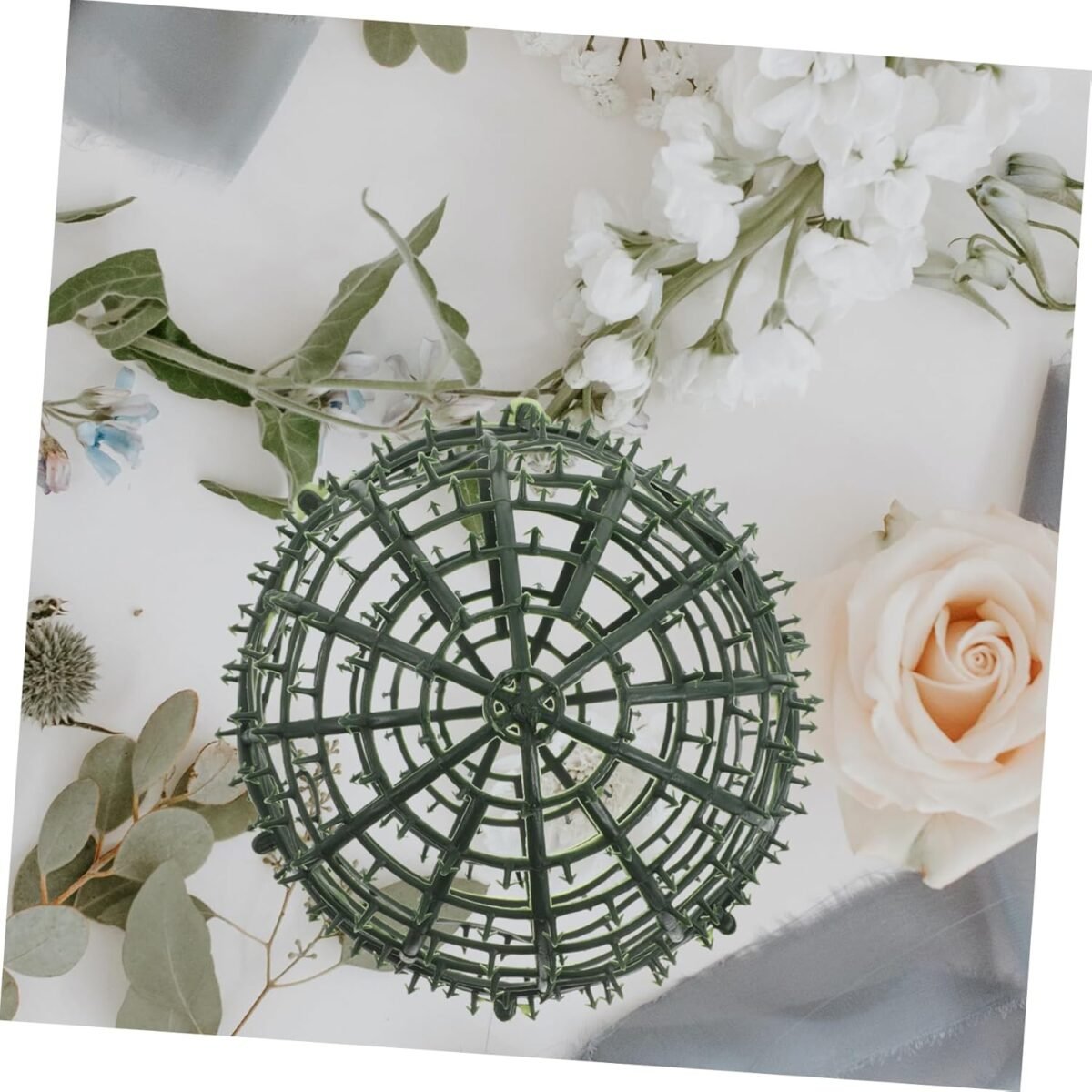 1749962514 tofficu 8pcs hollow floral ball frame diy decorative plant holder for home office garden and wedding centerpieces low maintenance faux flower support.jpg