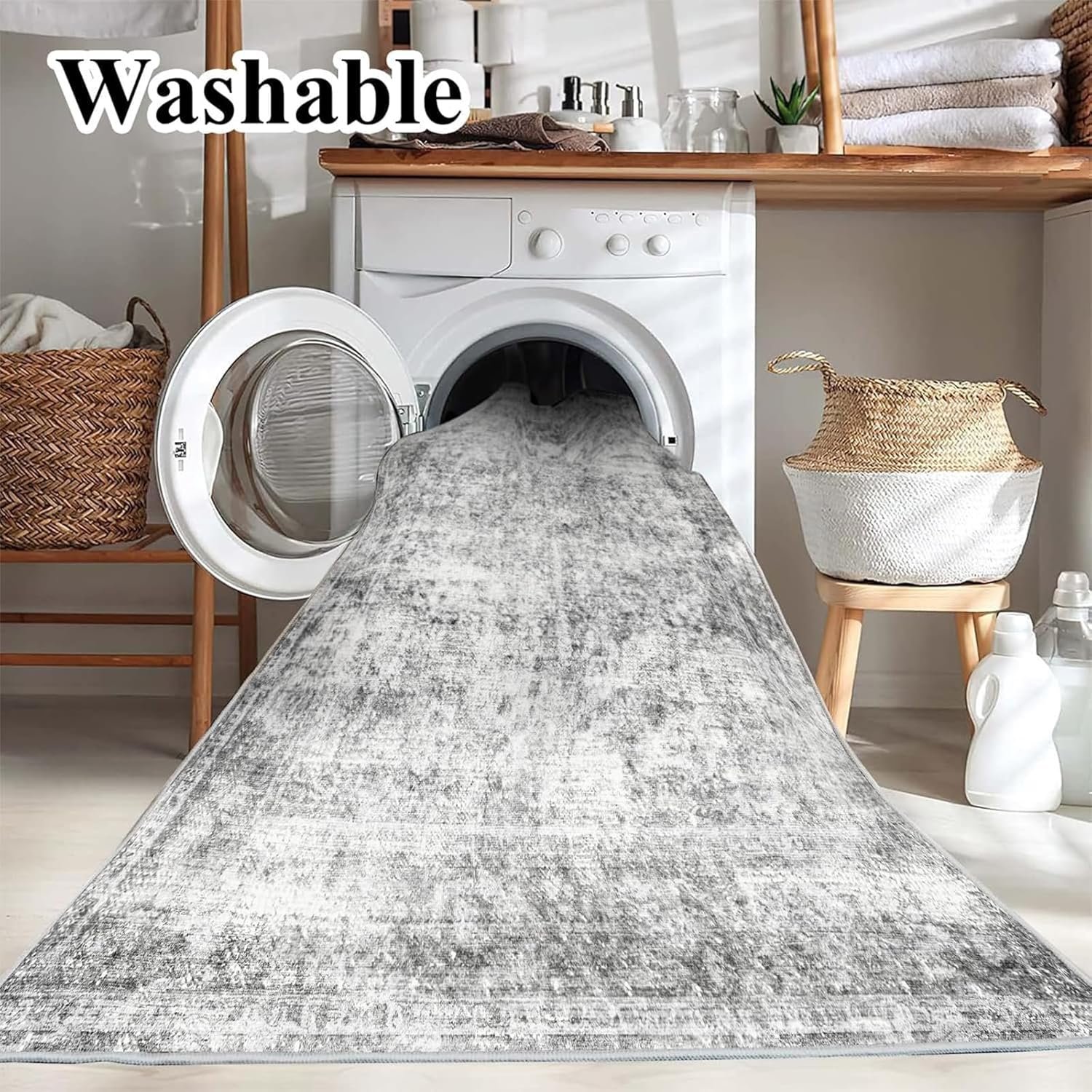 1749977580 5x7 washable area rug gray vintage traditional floor cover foldable thin kitchen accent indoor distressed non slip carpet floral print mat bedroom living room bathroom.jpg