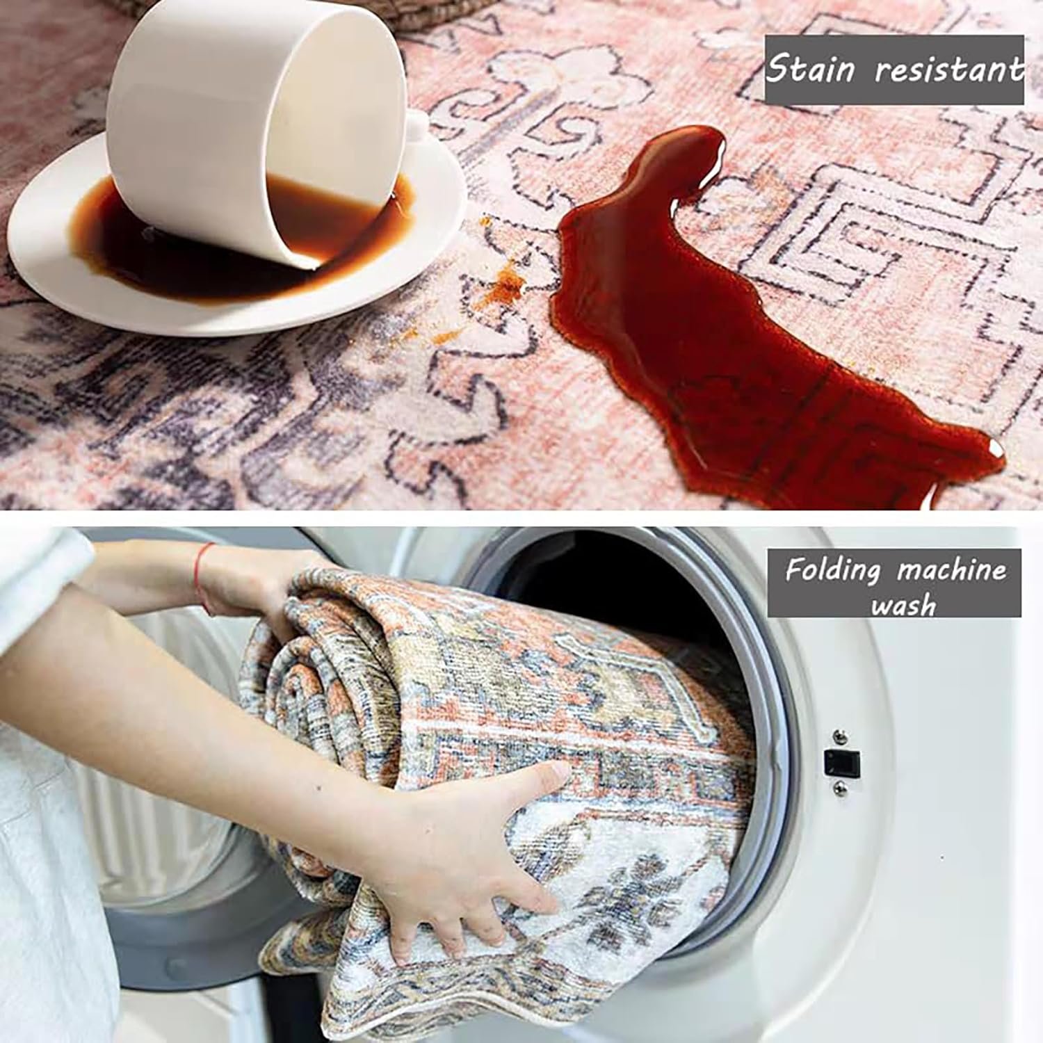 1749977581 5x7 washable area rug gray vintage traditional floor cover foldable thin kitchen accent indoor distressed non slip carpet floral print mat bedroom living room bathroom.jpg