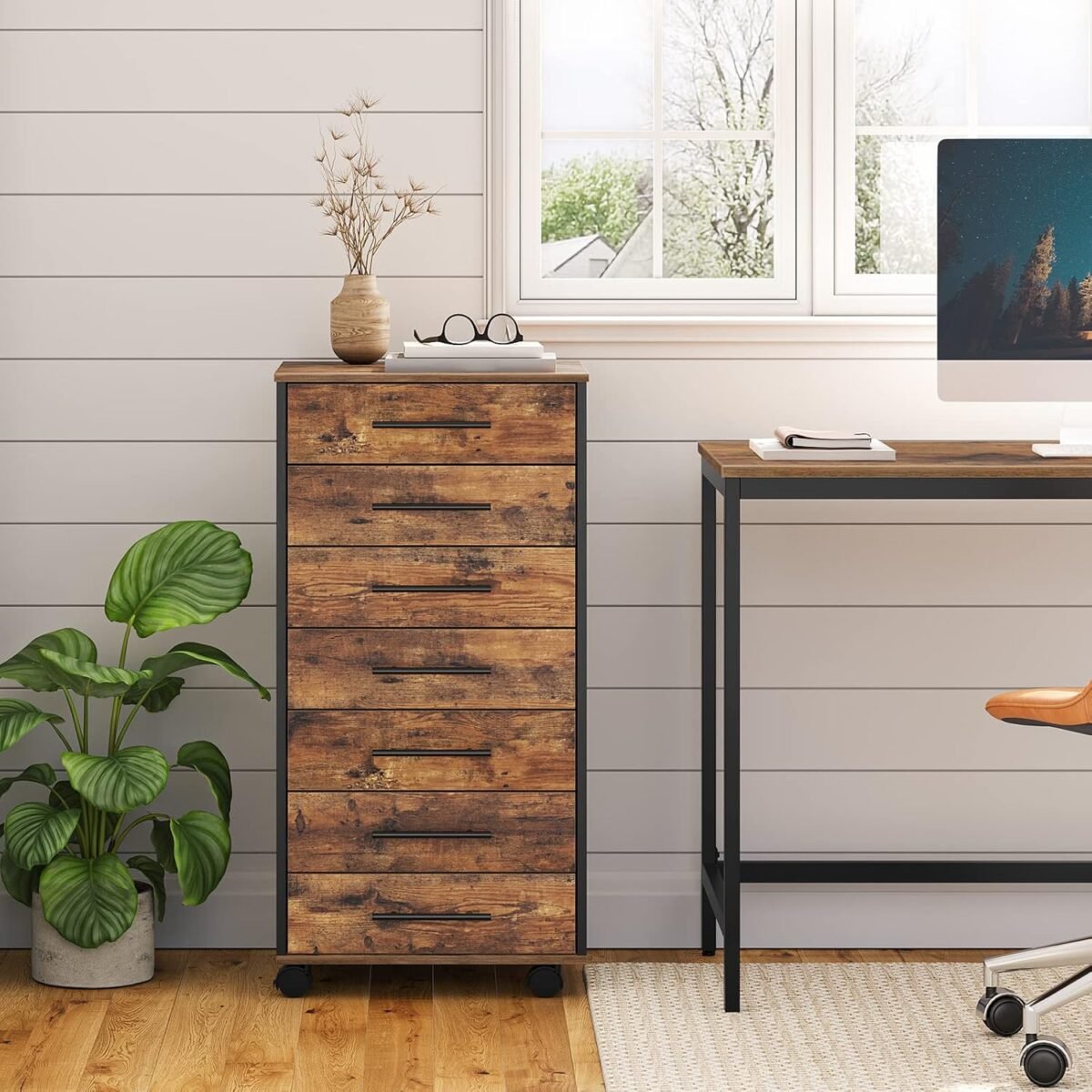 1750027319 hoobro 7 drawer chest file cabinet wooden file cabinet office cabinet with drawers storage cabinet for home office study easy assembly rustic brown and black bf07wj01.jpg