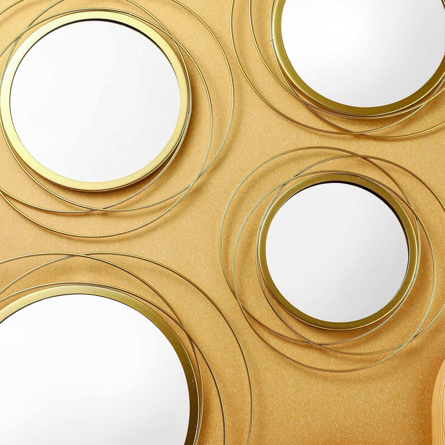 1750035616 hicarer 4 pcs decorative wall mirror round modern mirror gold circle mirror wall art ring metal mirror wall decor wall mounted mirror for bedroom living room entryway dining room hallway.jpg