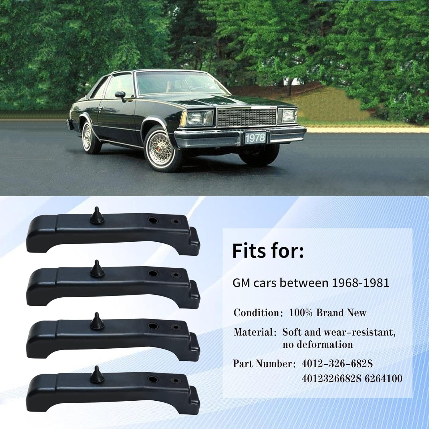 1750076543 4 pcs kit rubber radiator insulator pads，support pads，4 core radiator mounts cushions compatible with gm chevrolet buick pontiacreplace 4012 326 682s4 pcs 4 core radiator vanshly.jpg