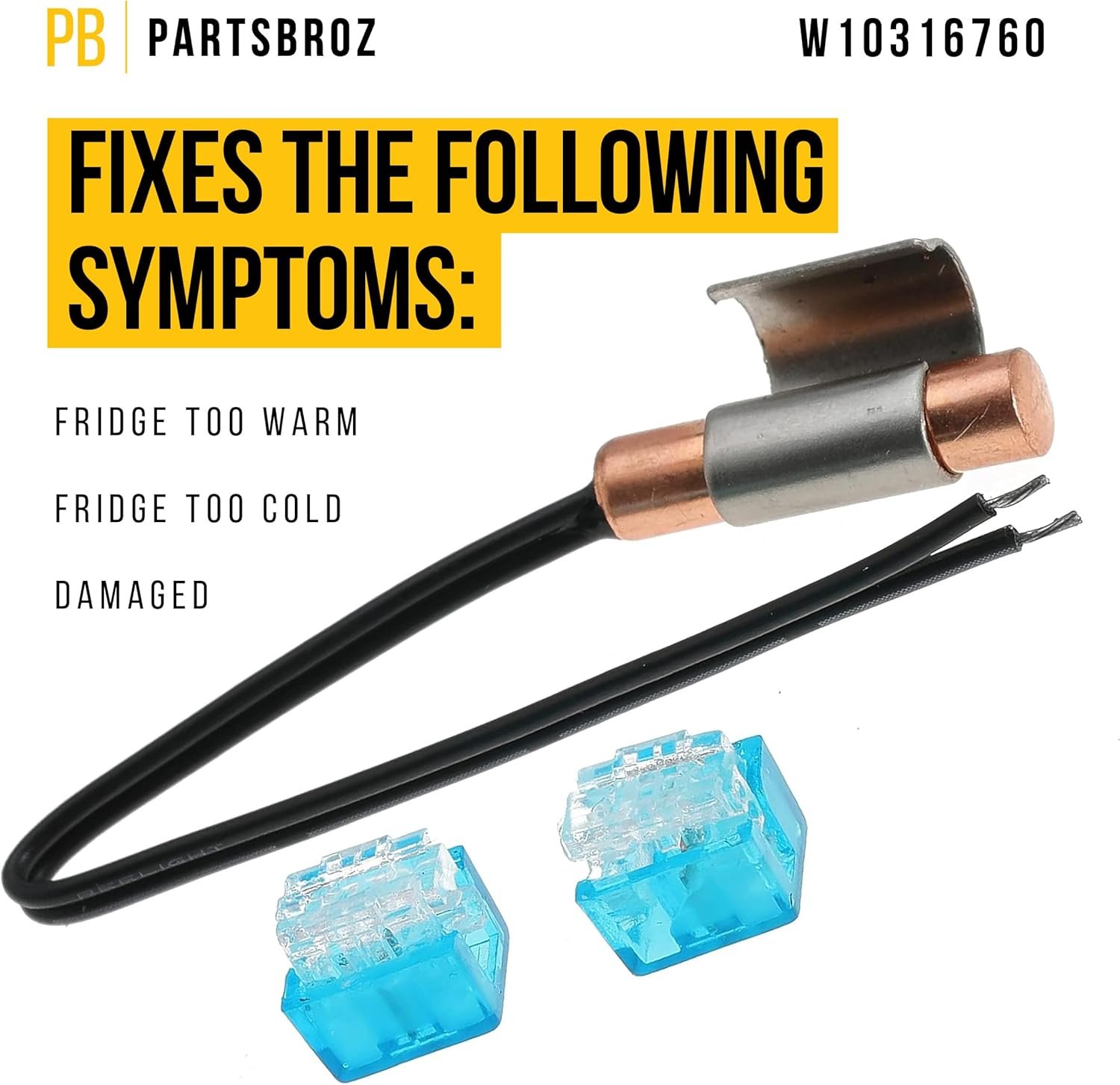 1750080036 partsbroz w10316760 thermistor sensor kit compatible with whirlpool maytag kitchenaid kenmore refrigerator replaces ap4538142 w10323459 wpw10323459 12791417 12791417sp 1876627 ps2580944.jpg