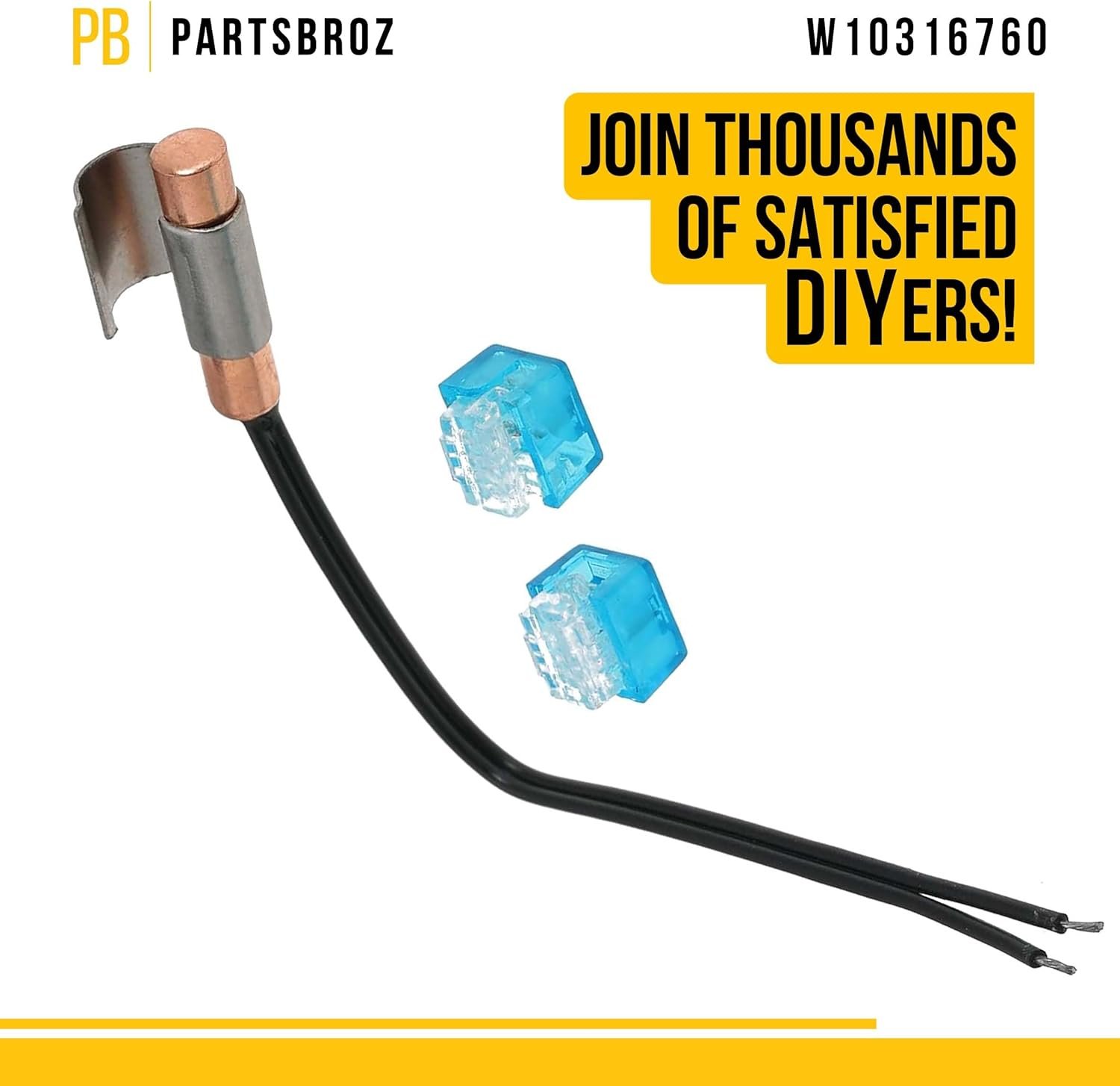 1750080039 partsbroz w10316760 thermistor sensor kit compatible with whirlpool maytag kitchenaid kenmore refrigerator replaces ap4538142 w10323459 wpw10323459 12791417 12791417sp 1876627 ps2580944.jpg