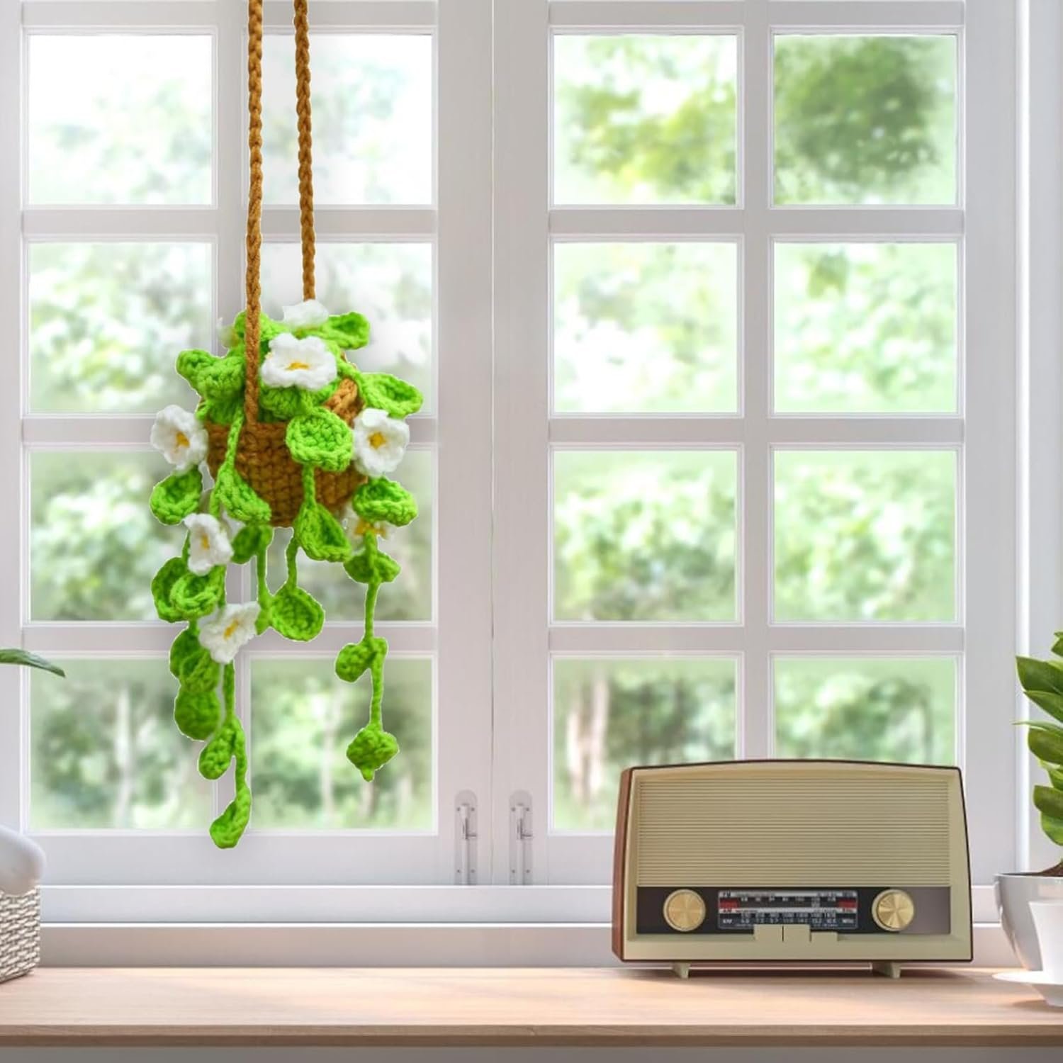 1750092073 crochet potted plants car mirror hanging accessories cute car decorations for women men handmade knitted rearview mirror accessories home crochet plant decor gifts.jpg