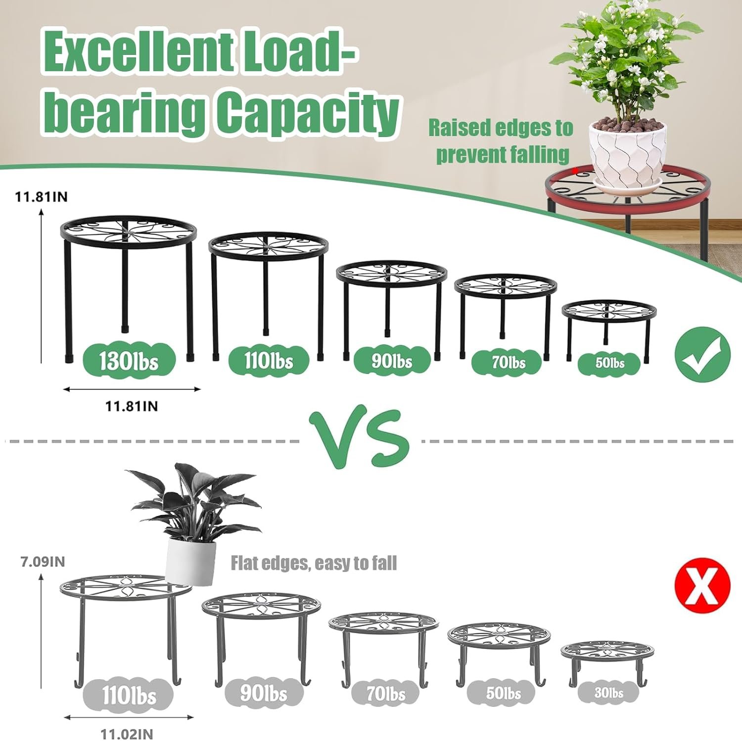 1750098891 5 pack decent metal plant stands heavy duty flower pot stands for multiple plant anti rust iron plant pot shelf decoration racks for home indoor and outdoor 5 pack black.jpg