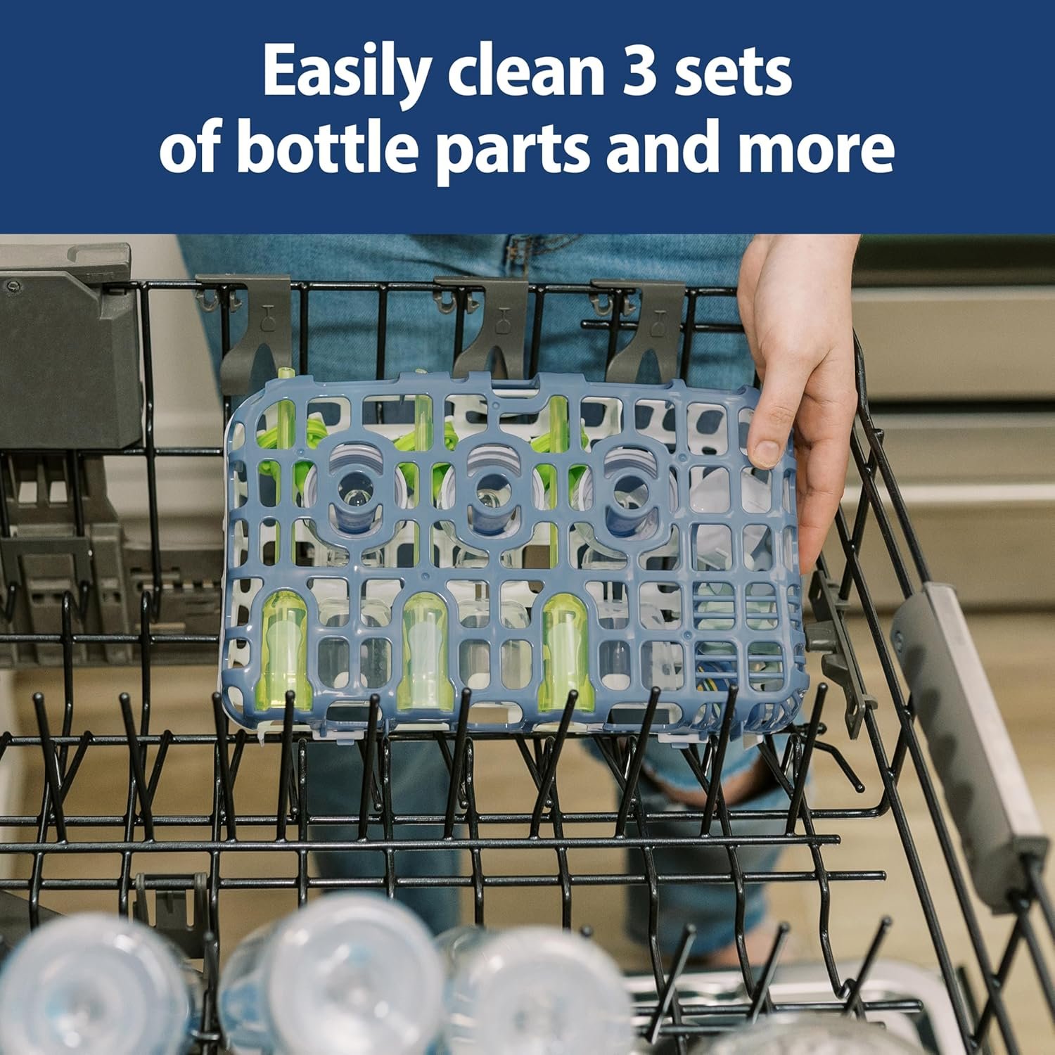 1750102310 dr. browns dishwasher basket for small baby bottle parts pacifiers and accessories clean store and organize newborn essentials bpa freecolors may vary.jpg