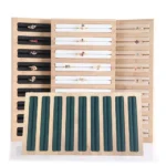 Simple 9 Slots Ring Display Tray Wood Rings Stud Earrings Bracelet Jewelry Storage Holder Rack Organizers Counter Showcase Props