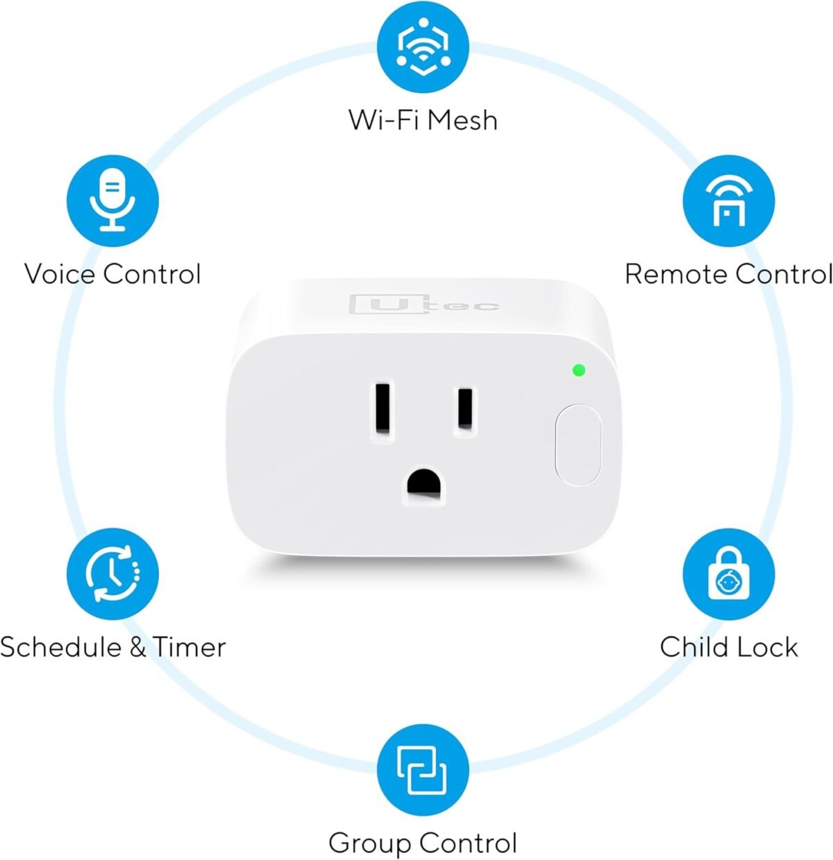 1750140168 utec smart plug wi fi mesh outlet 15a ultra efficient smart plug compatible with alexa google home ifttt no hub required 2.4ghz wi fi only remote control etl certified 2 pack.jpg