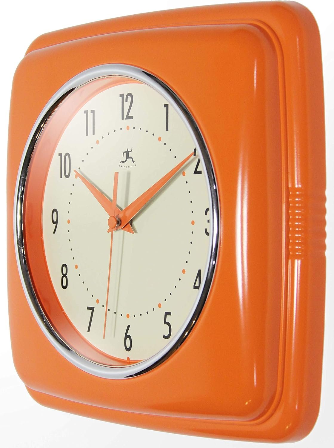 1750152339 infinity instruments retro – 9 inch square silent non ticking mid century modern – kitchen school classroom – vintage decorative – orange.jpg