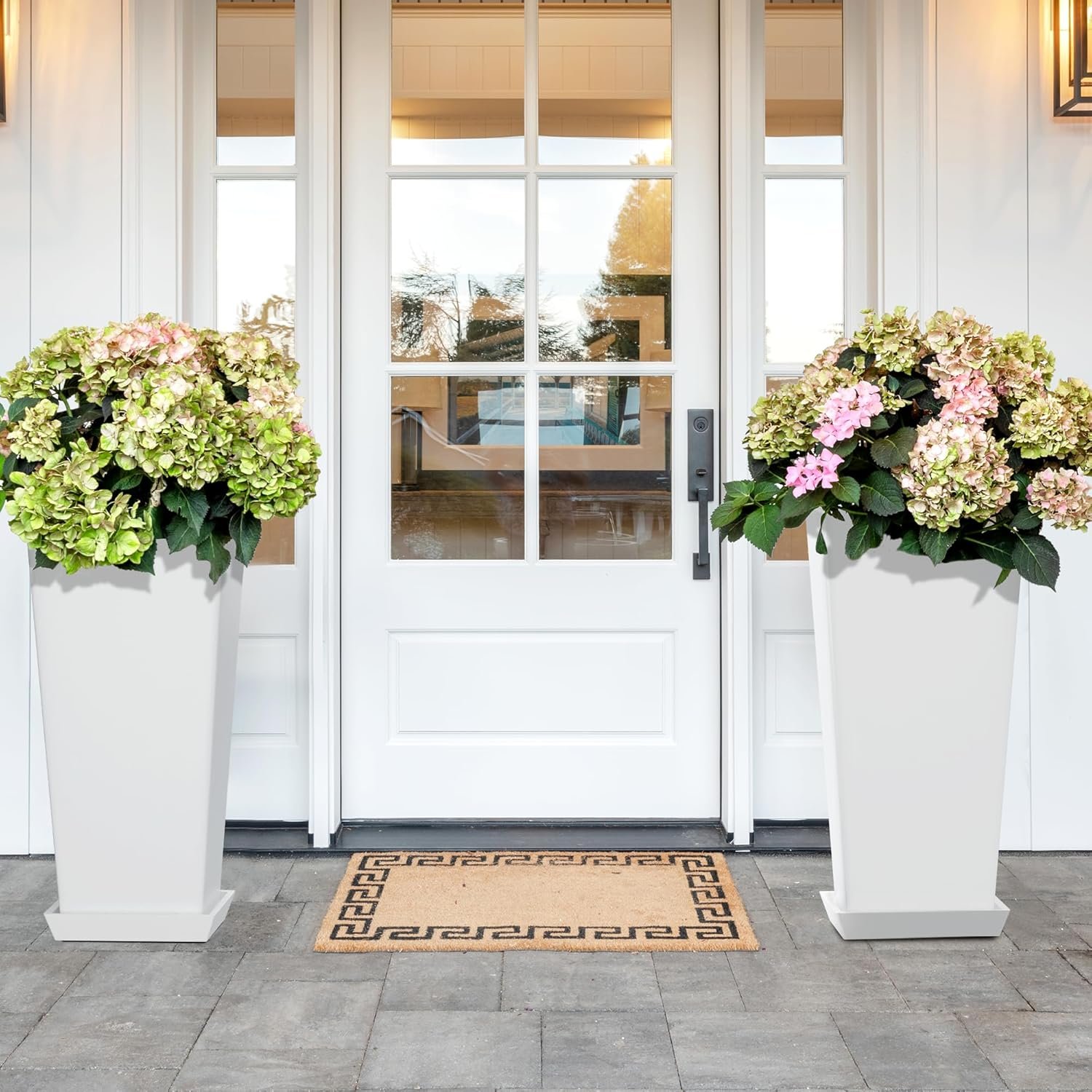 1750157949 set of 2 large planter for indoor or outdoor 24 tall flower pots tapered planters with tray for porch patio backyard large planters for outdoor indoor plants white.jpg