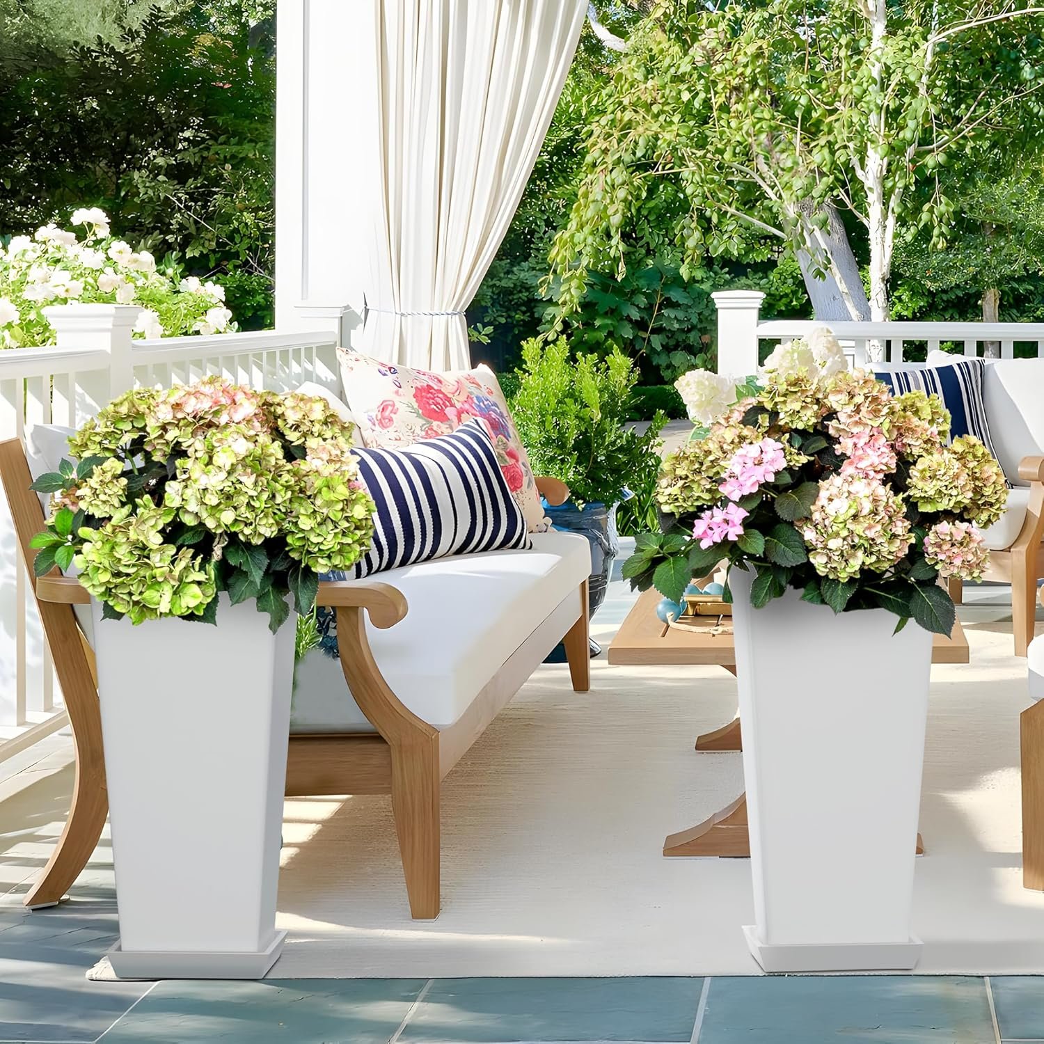 1750157953 set of 2 large planter for indoor or outdoor 24 tall flower pots tapered planters with tray for porch patio backyard large planters for outdoor indoor plants white.jpg