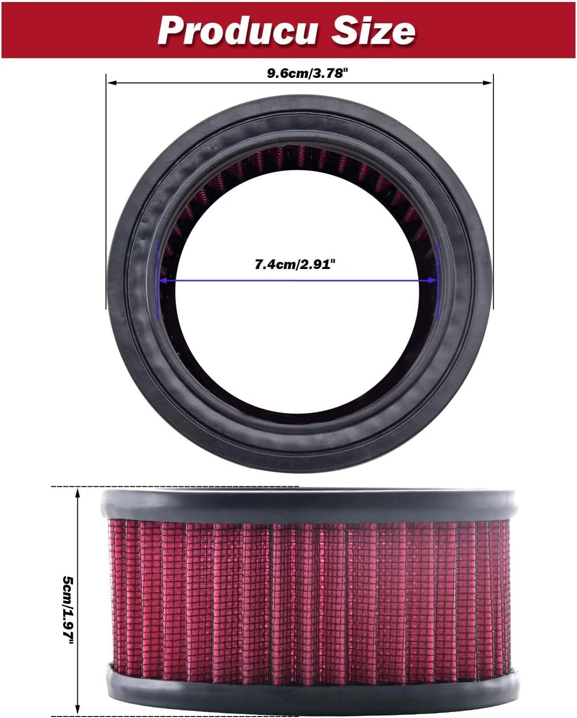 1750158518 motorcycle air cleaner intake moto air filter replacement system kit for har ley sport ster xl883 xl1200 x48 2004 2018red purple pack of 1.jpg